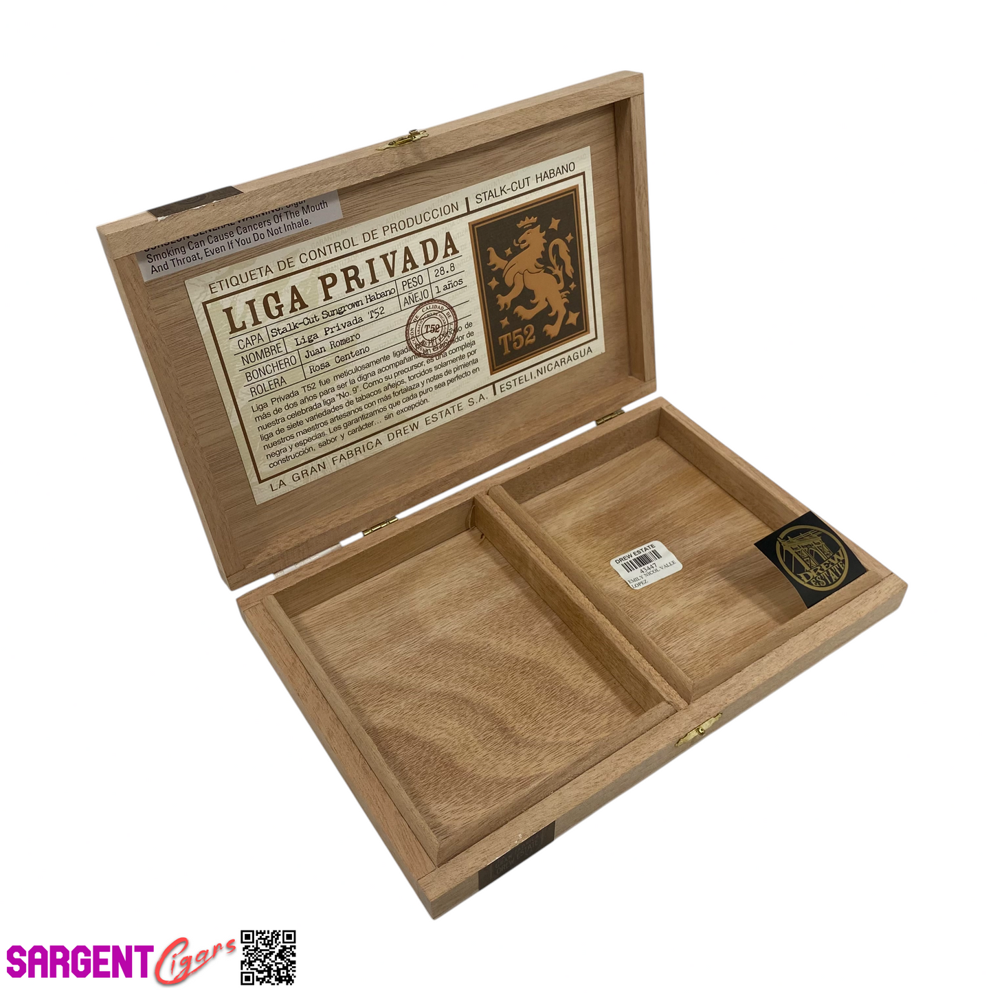 Liga Privada Flying Pig T52 Empty Wooden Cigar Box 10x6.5x1 (1)