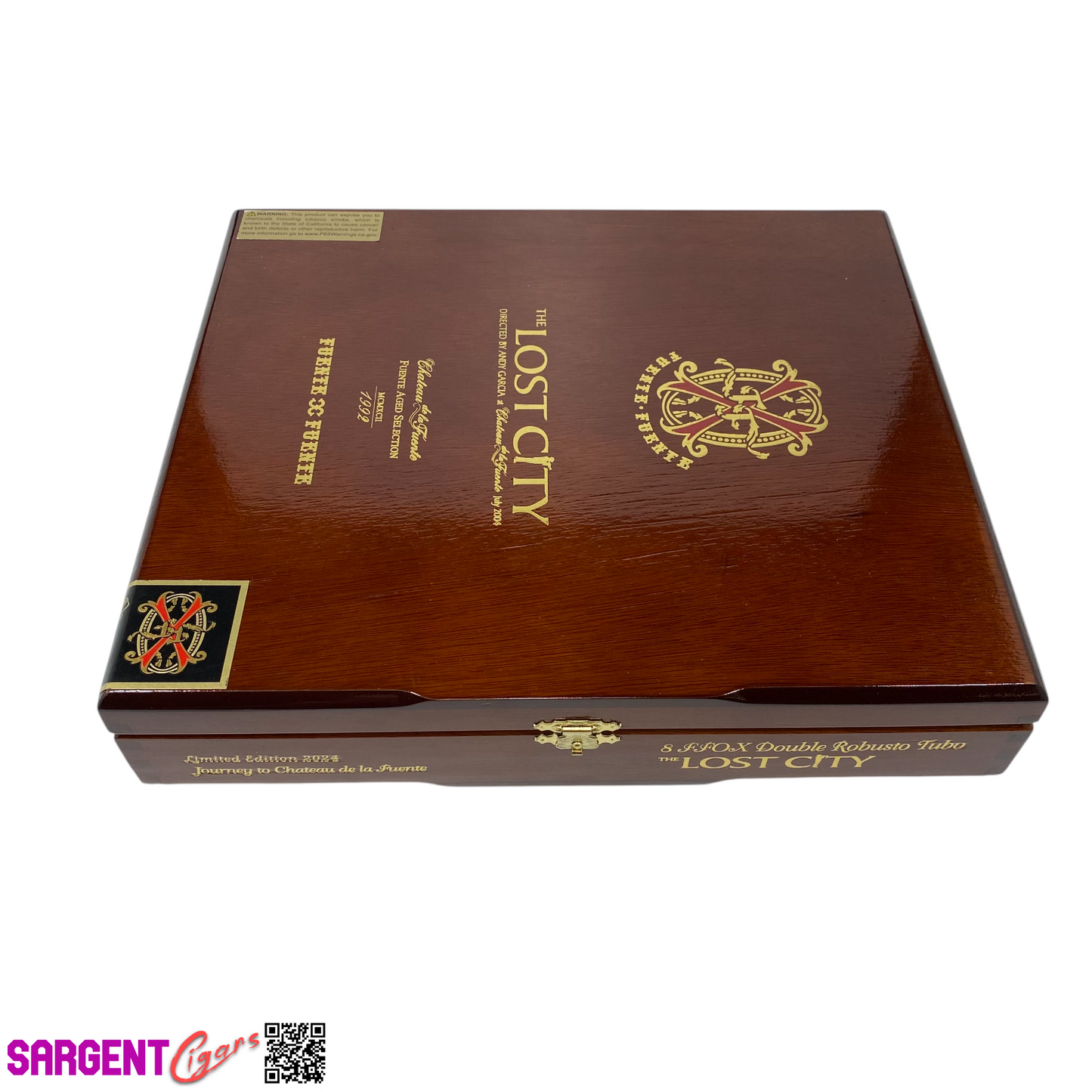 Arturo Fuente Opus X The Lost City Double Robusto Tubo Empty Wooden Cigar Box 9.25x10.75x2.25