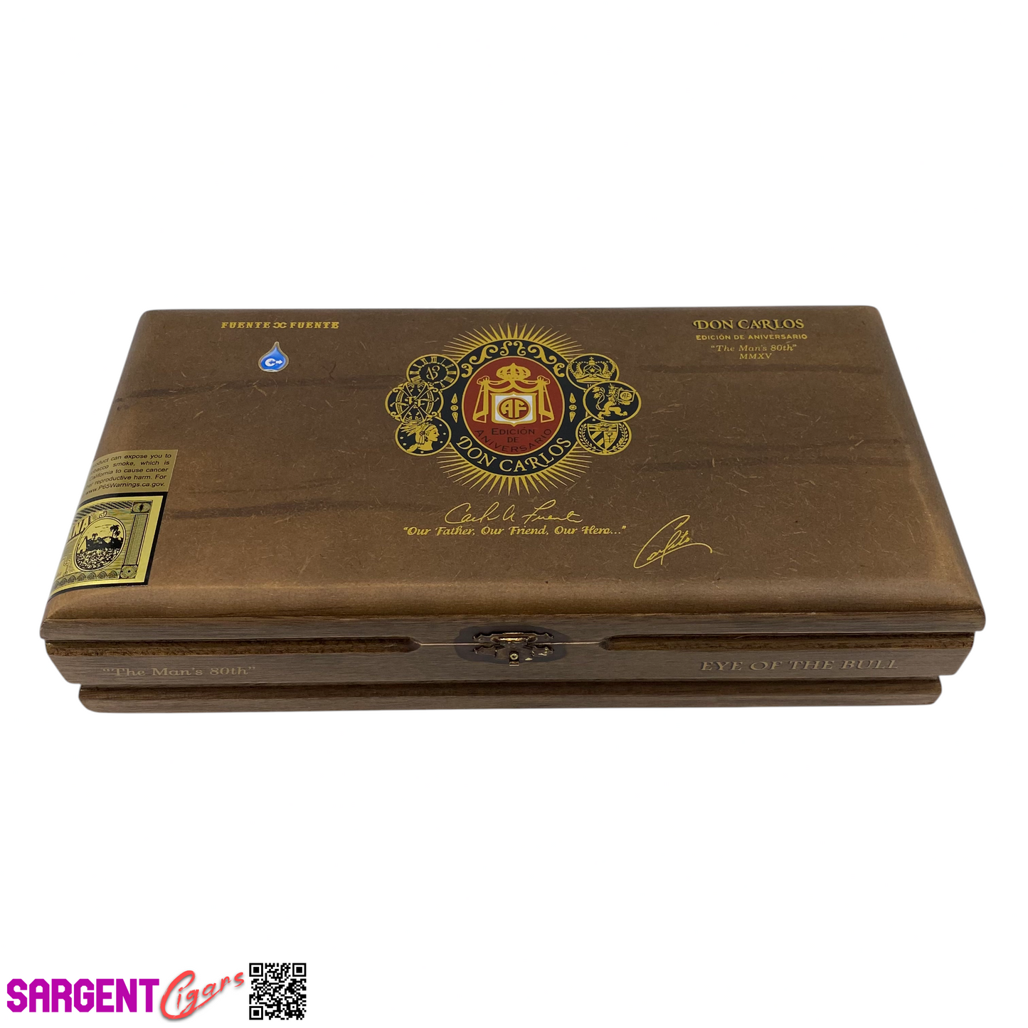 Arturo Fuente Don Carlos Eye of the Bull Empty Wooden Cigar Box 12x5.75x2.75