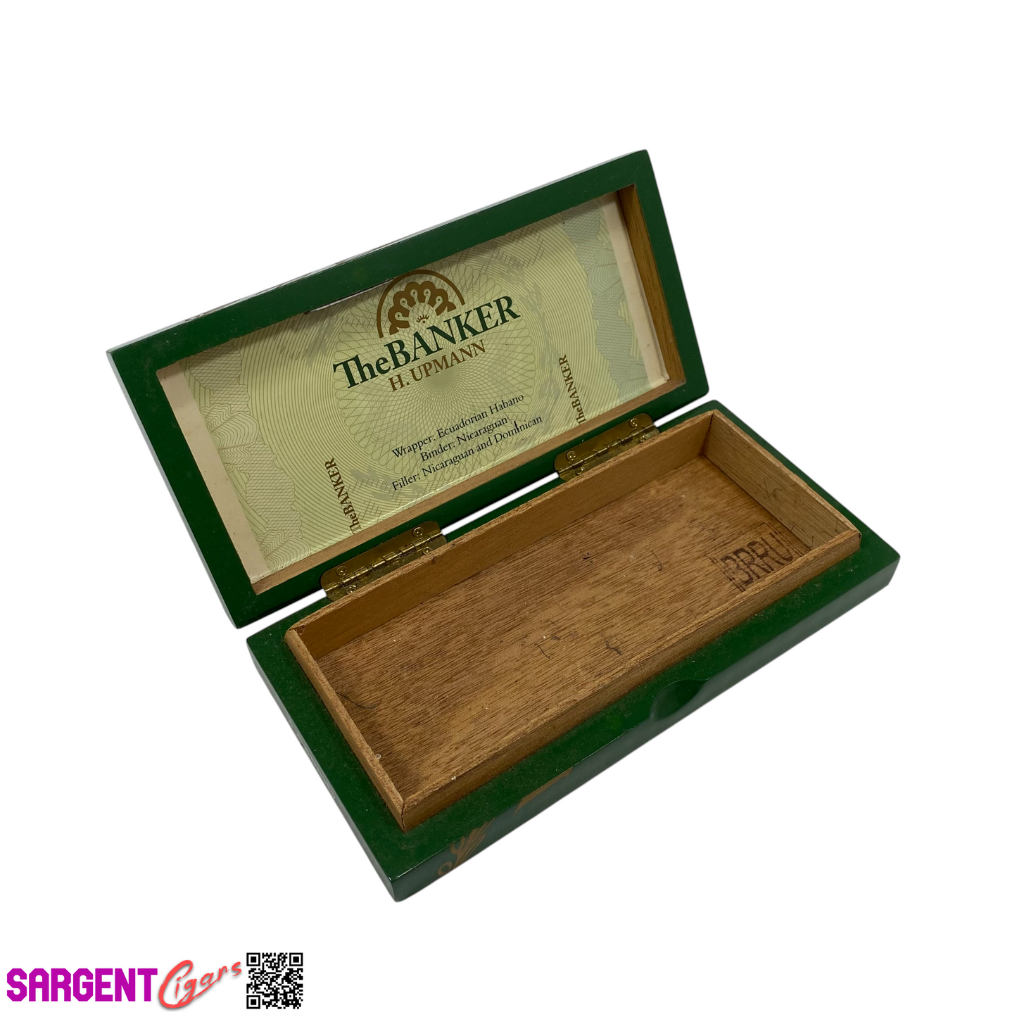 H Upmann The Banker Empty Wooden Cigar Box 7.25x3.5x1.25
