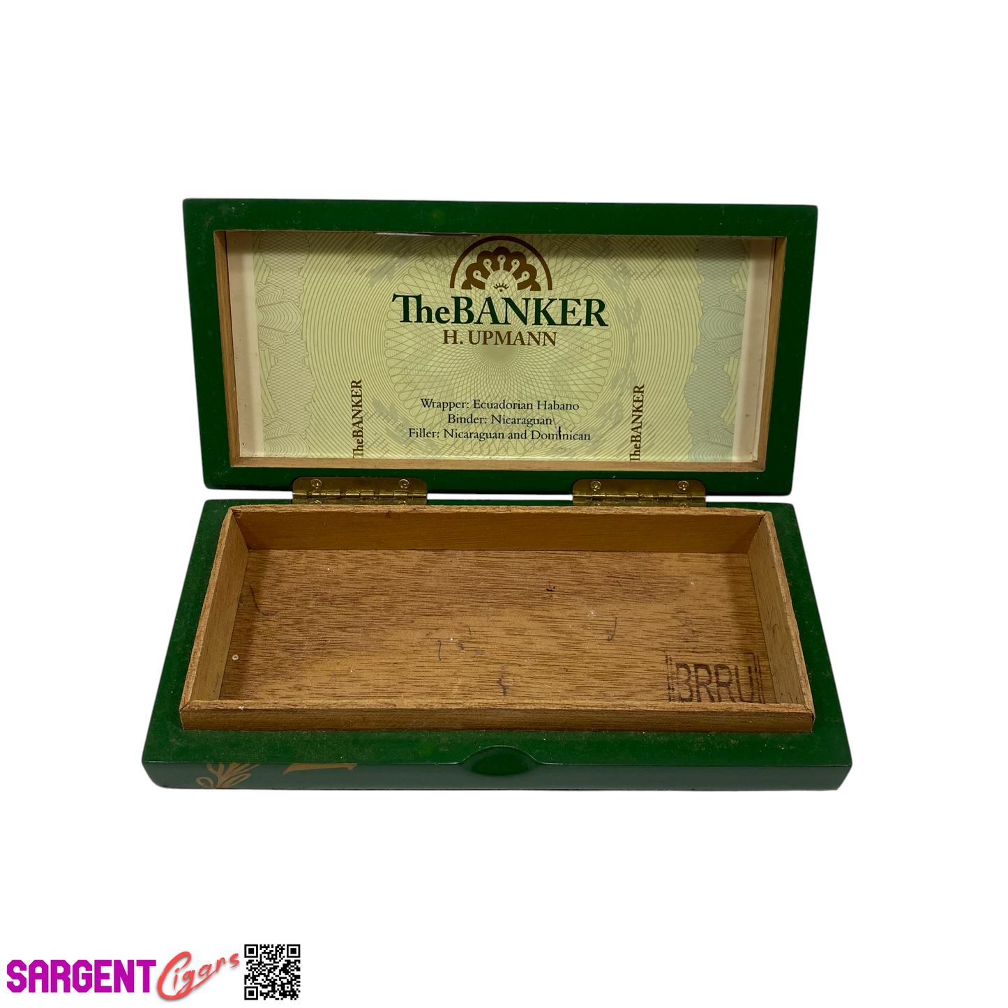 H Upmann The Banker Empty Wooden Cigar Box 7.25x3.5x1.25