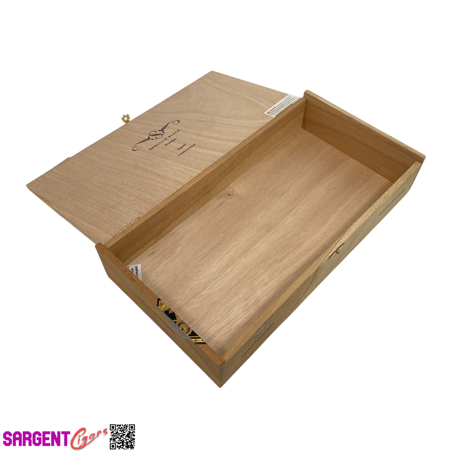 Sencillo Black Gigante Empty Wooden Cigar Box 13x6.75x2.5