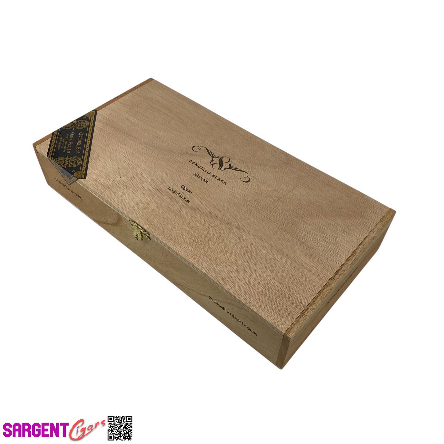 Sencillo Black Gigante Empty Wooden Cigar Box 13x6.75x2.5