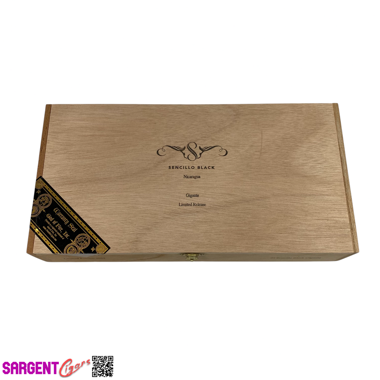 Sencillo Black Gigante Empty Wooden Cigar Box 13x6.75x2.5