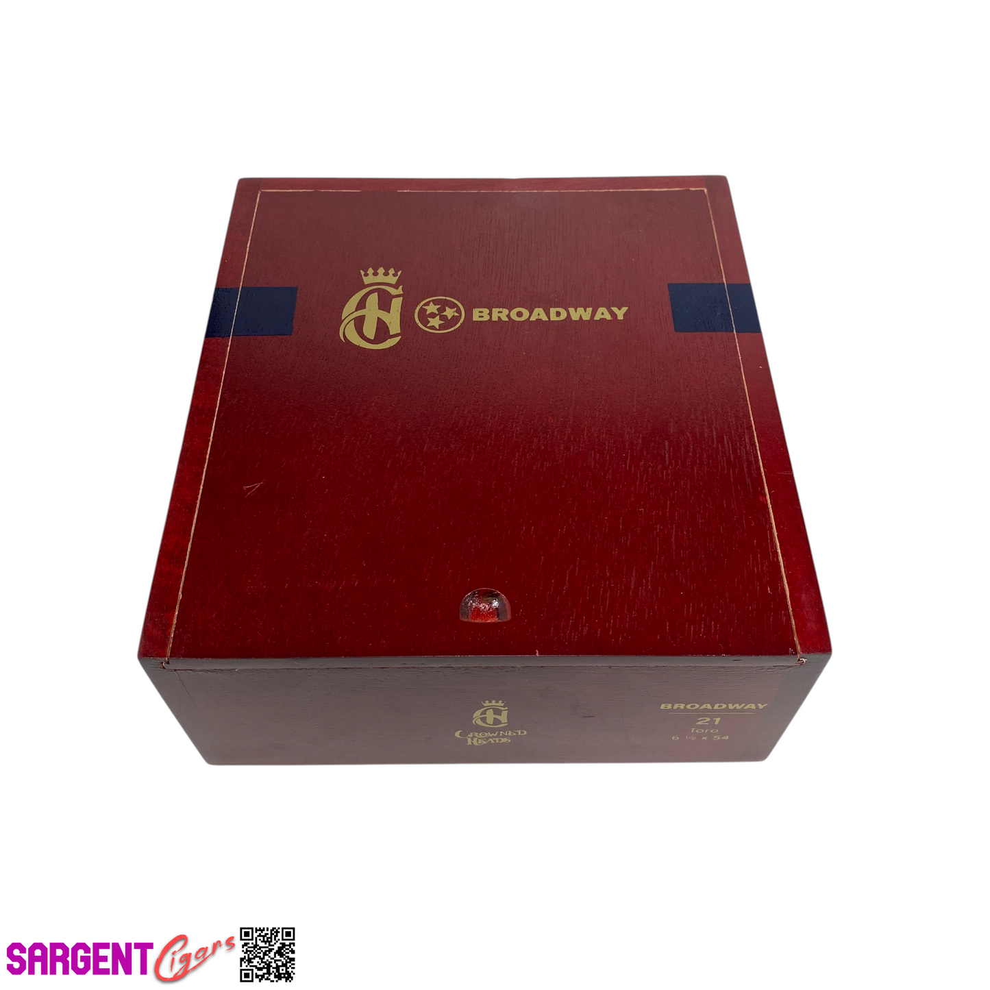 Crowned Heads Broadway Toro Empty Wooden Cigar Box 6.75x7.25x3