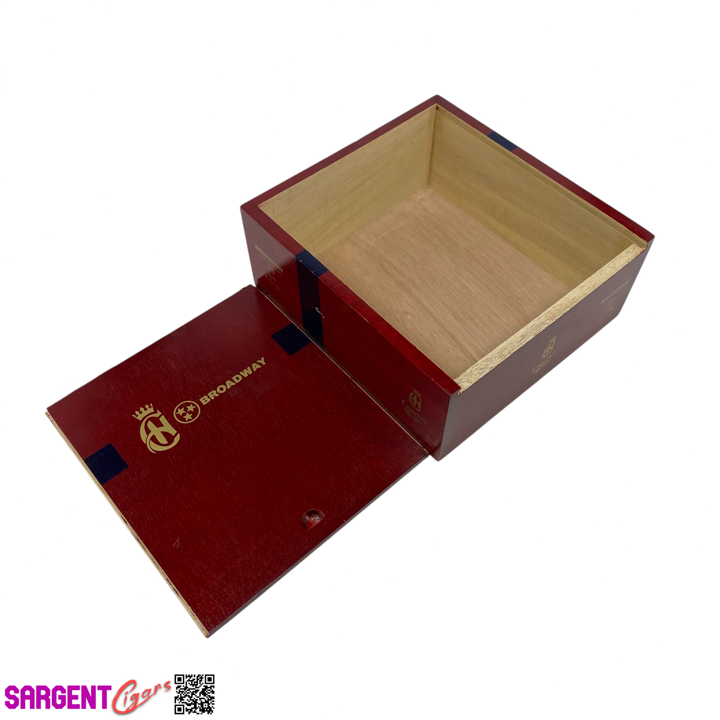 Crowned Heads Broadway Toro Empty Wooden Cigar Box 6.75x7.25x3