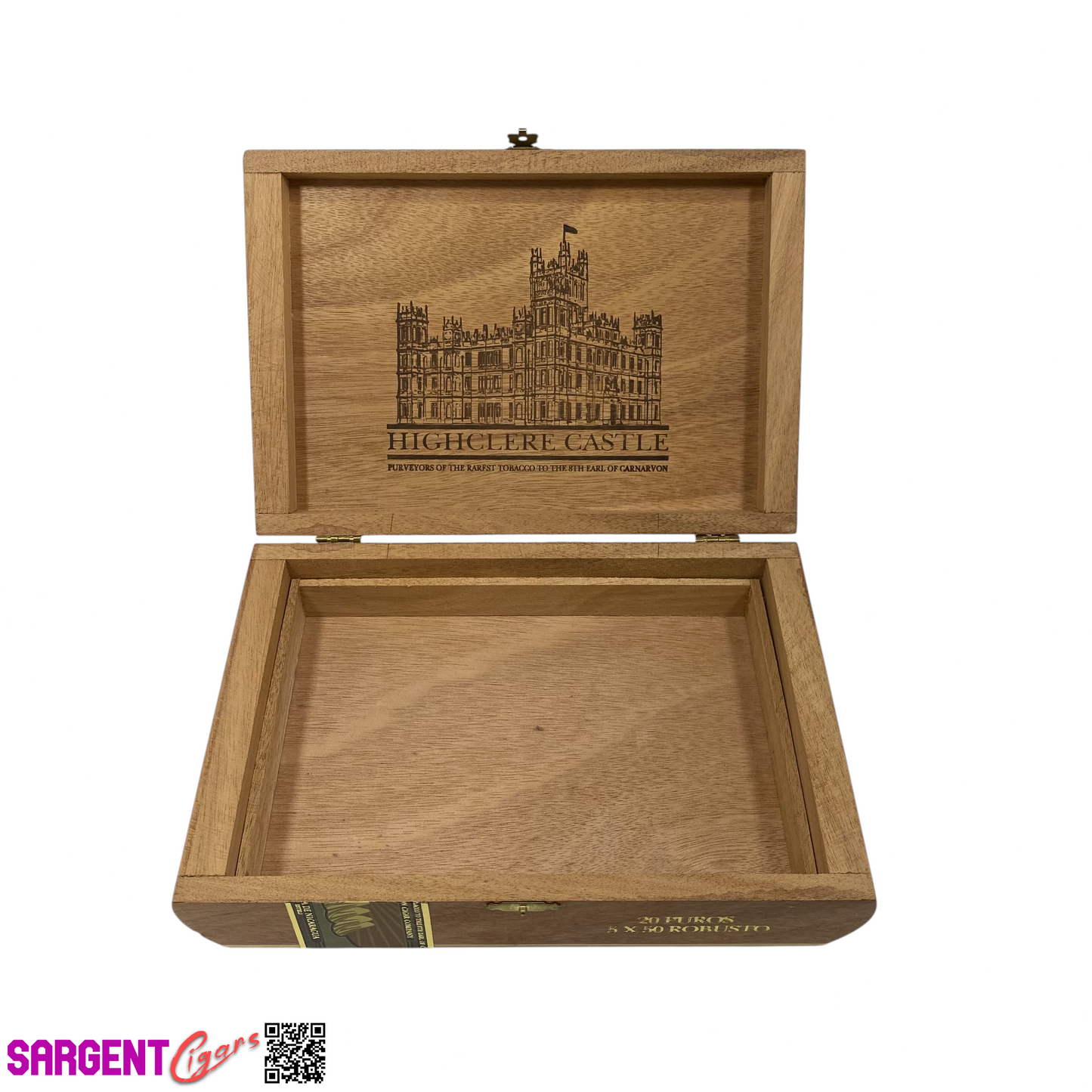 Highclere Castle Robusto Empty Wooden Cigar Box 9.25x6.25x2 (1)