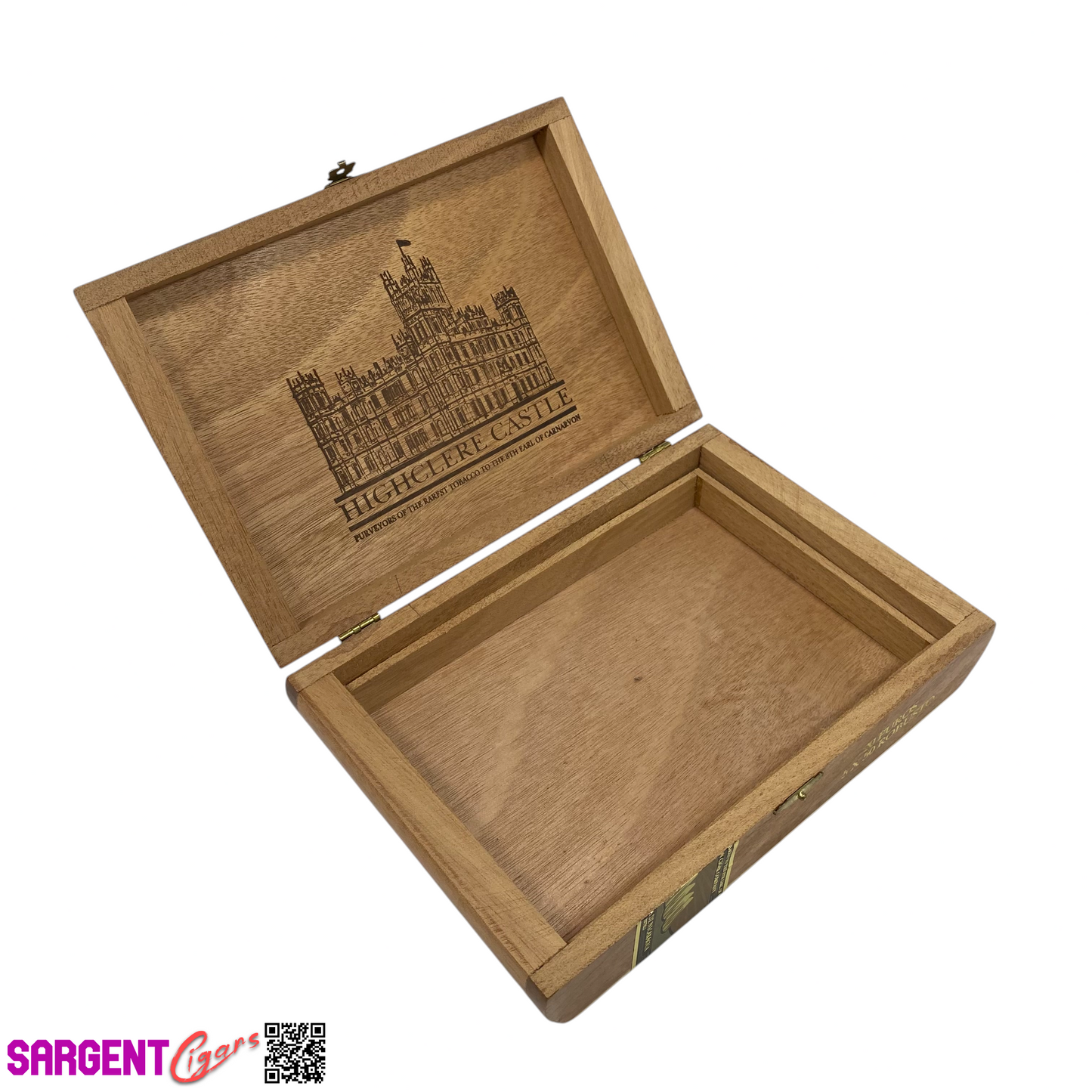 Highclere Castle Robusto Empty Wooden Cigar Box 9.25x6.25x2 (1)