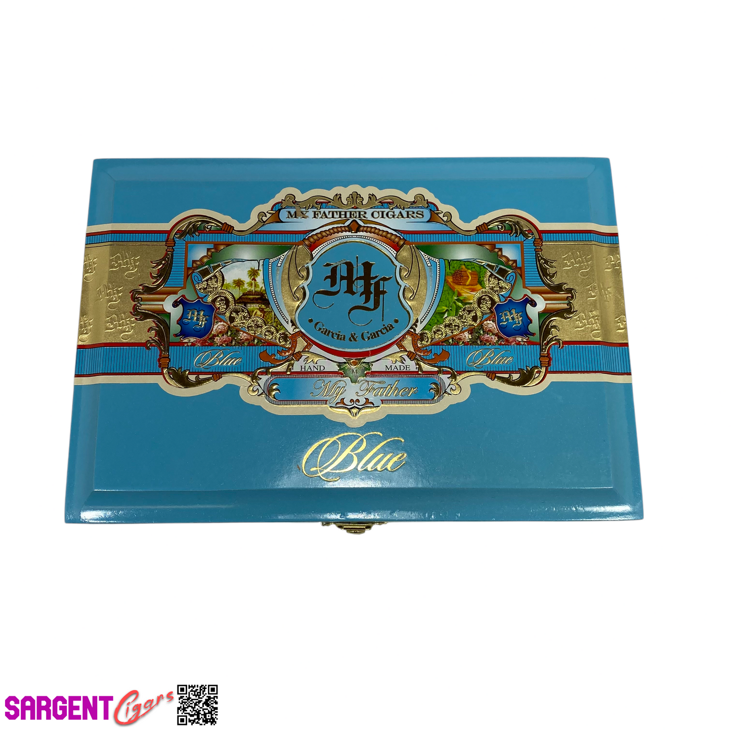My Father Cigars Blue Petite Robusto Empty Wooden Cigar Box 8.5x6x2.25