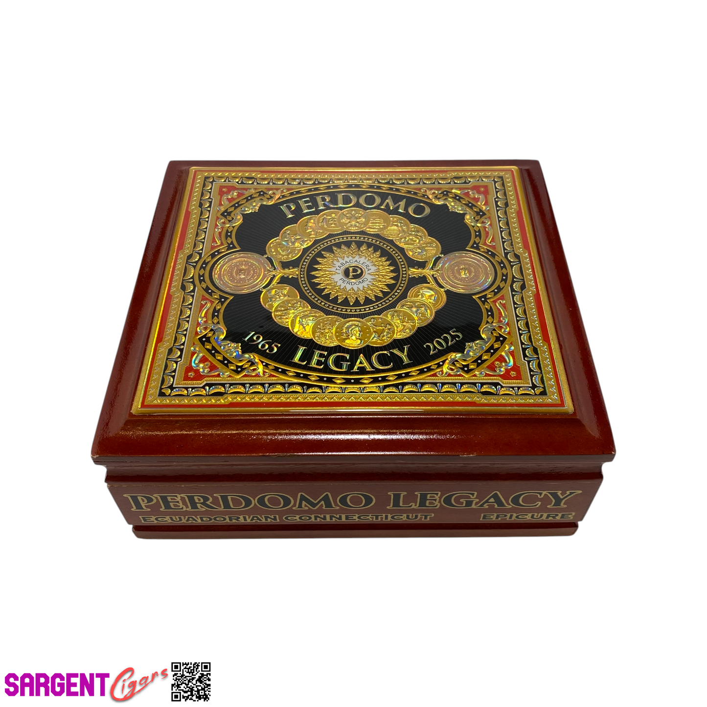 Perdomo Legacy Connecticut Epicure Empty Wooden Cigar Box 8x7.5x3.25