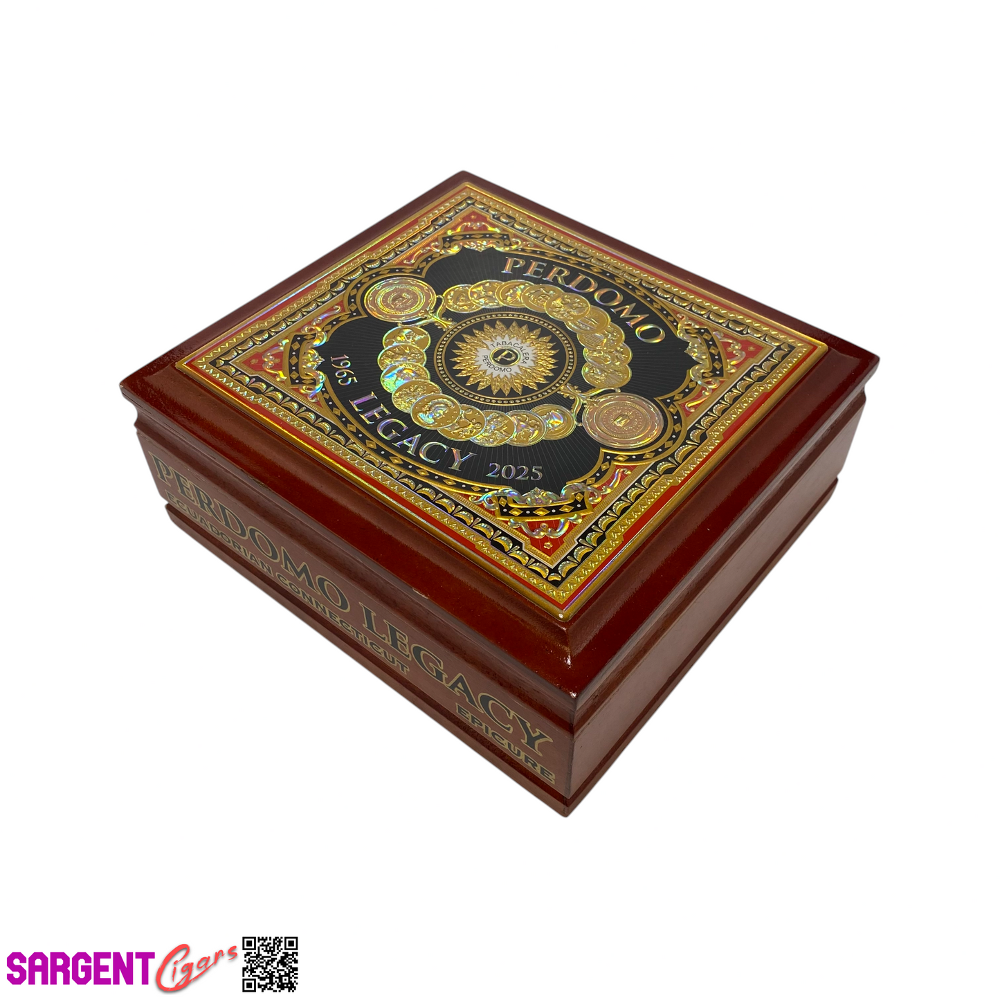 Perdomo Legacy Connecticut Epicure Empty Wooden Cigar Box 8x7.5x3.25