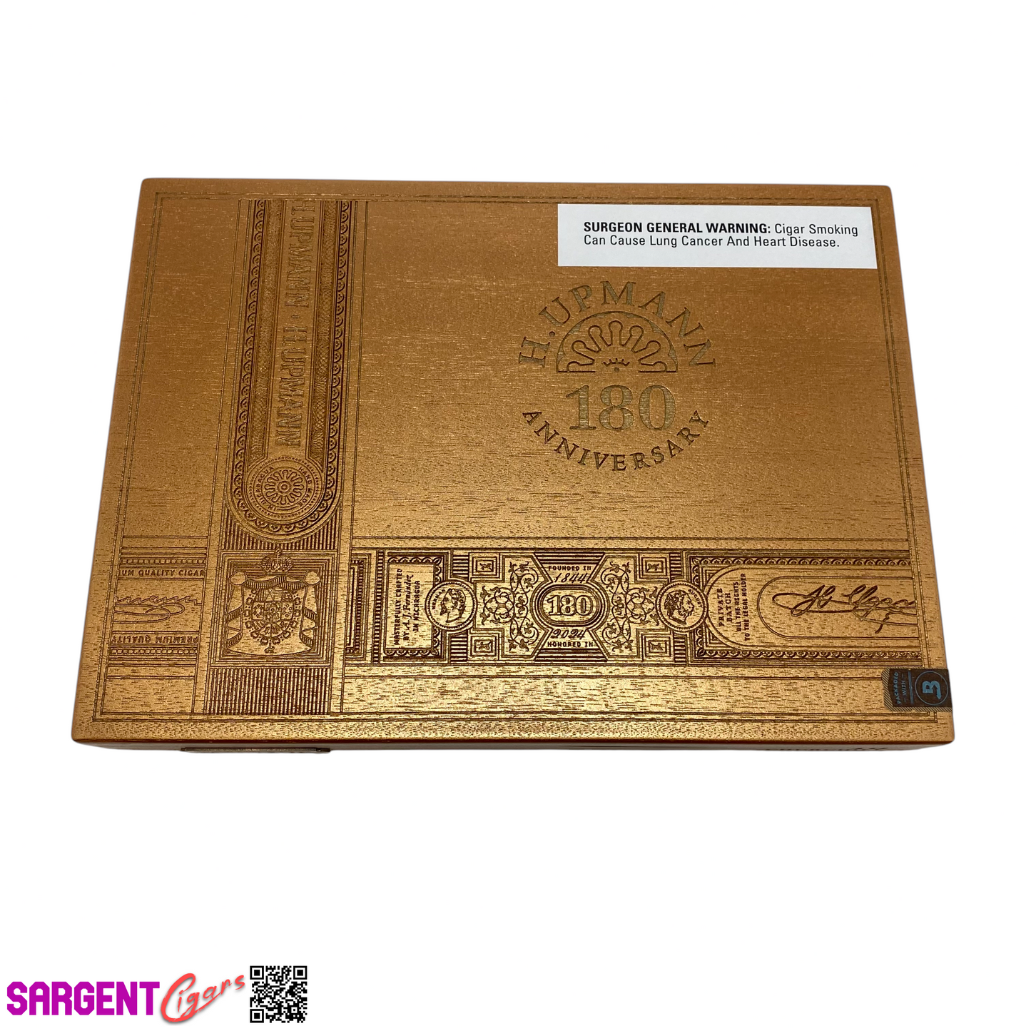 H Upmann 180th Anniversary Churchill Empty Wooden Cigar Box 11.25x8.5x1.5
