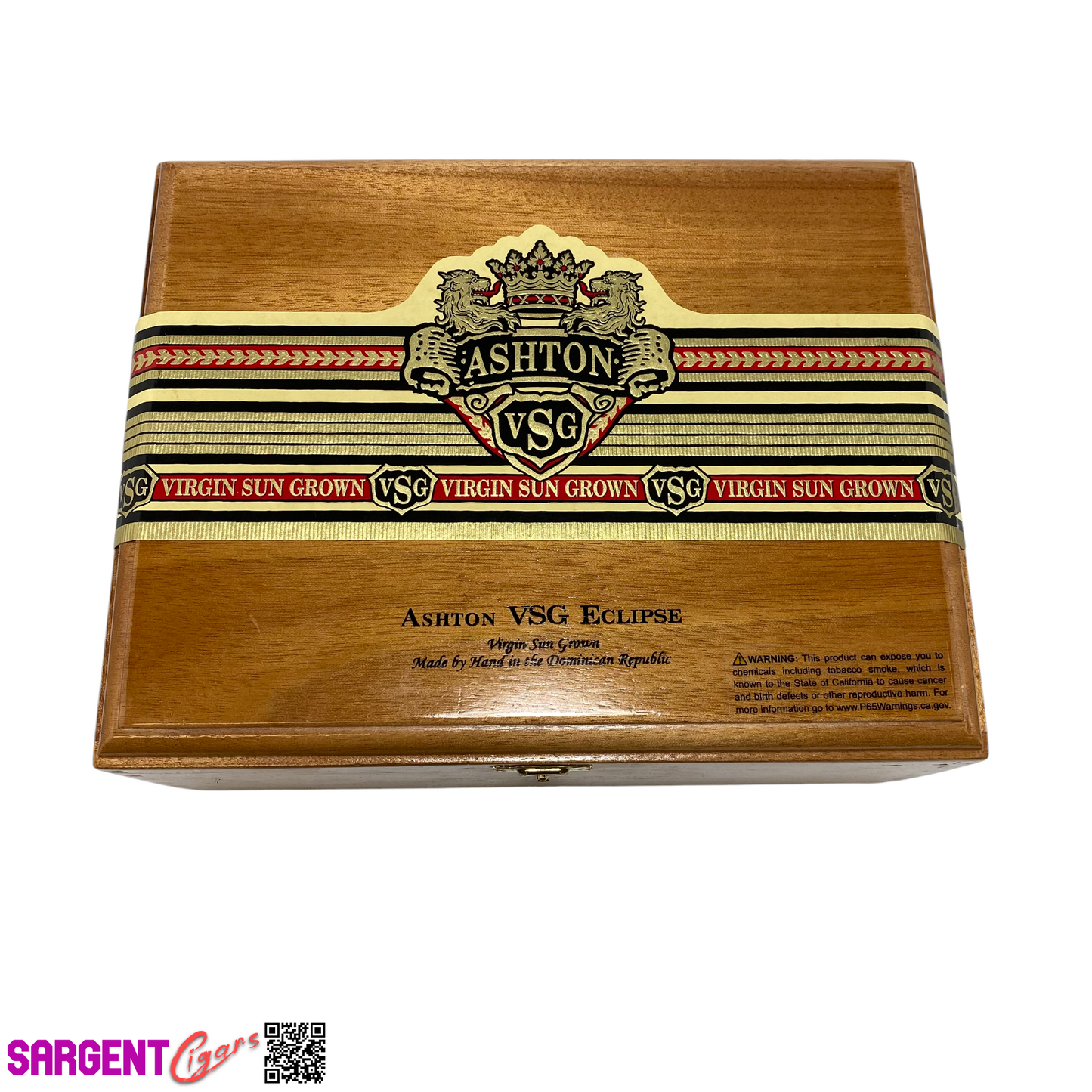 Ashton VSG Eclipse Empty Wooden Cigar Box 9x7x4