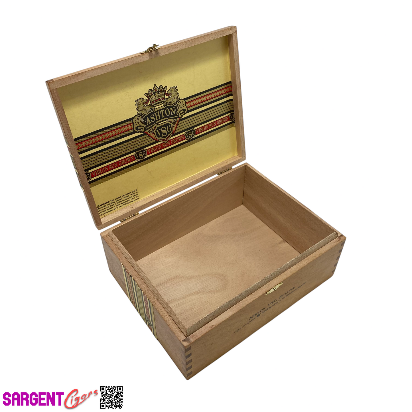 Ashton VSG Eclipse Empty Wooden Cigar Box 9x7x4