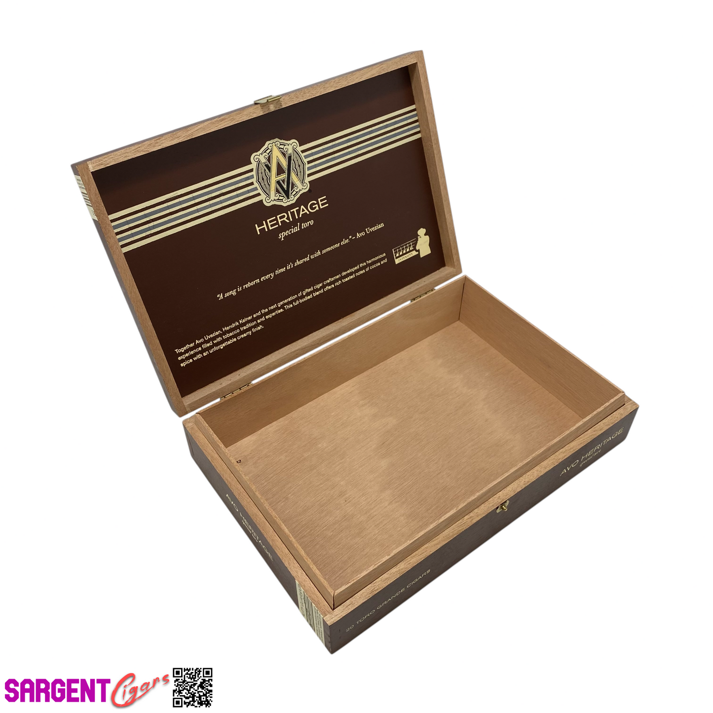 Avo Heritage Special Toro Empty Wooden Cigar Box 10.25x7x2