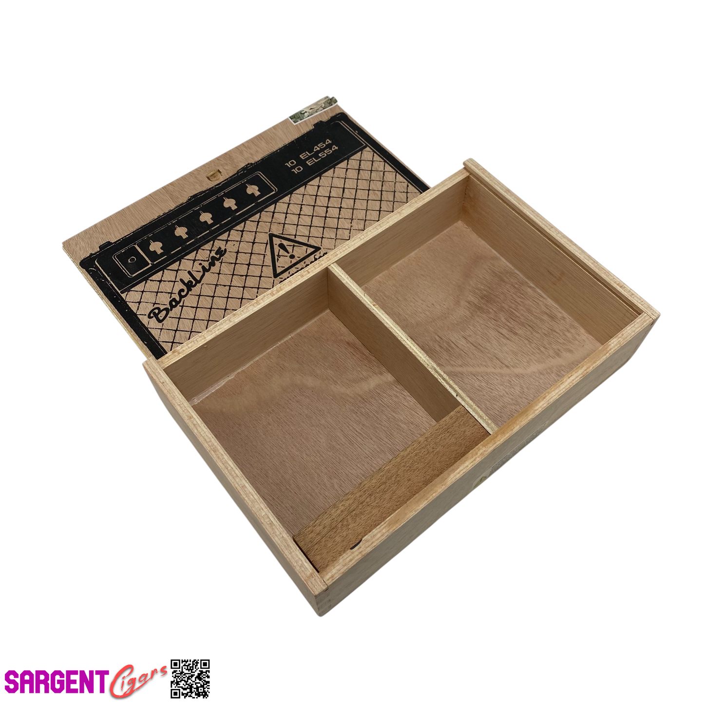 Surrogates Backline Empty Wooden Cigar Box 9.25x6x2