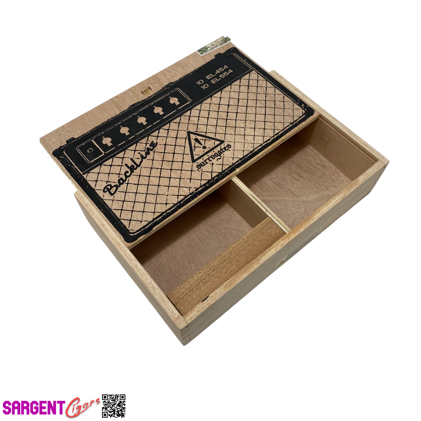 Surrogates Backline Empty Wooden Cigar Box 9.25x6x2
