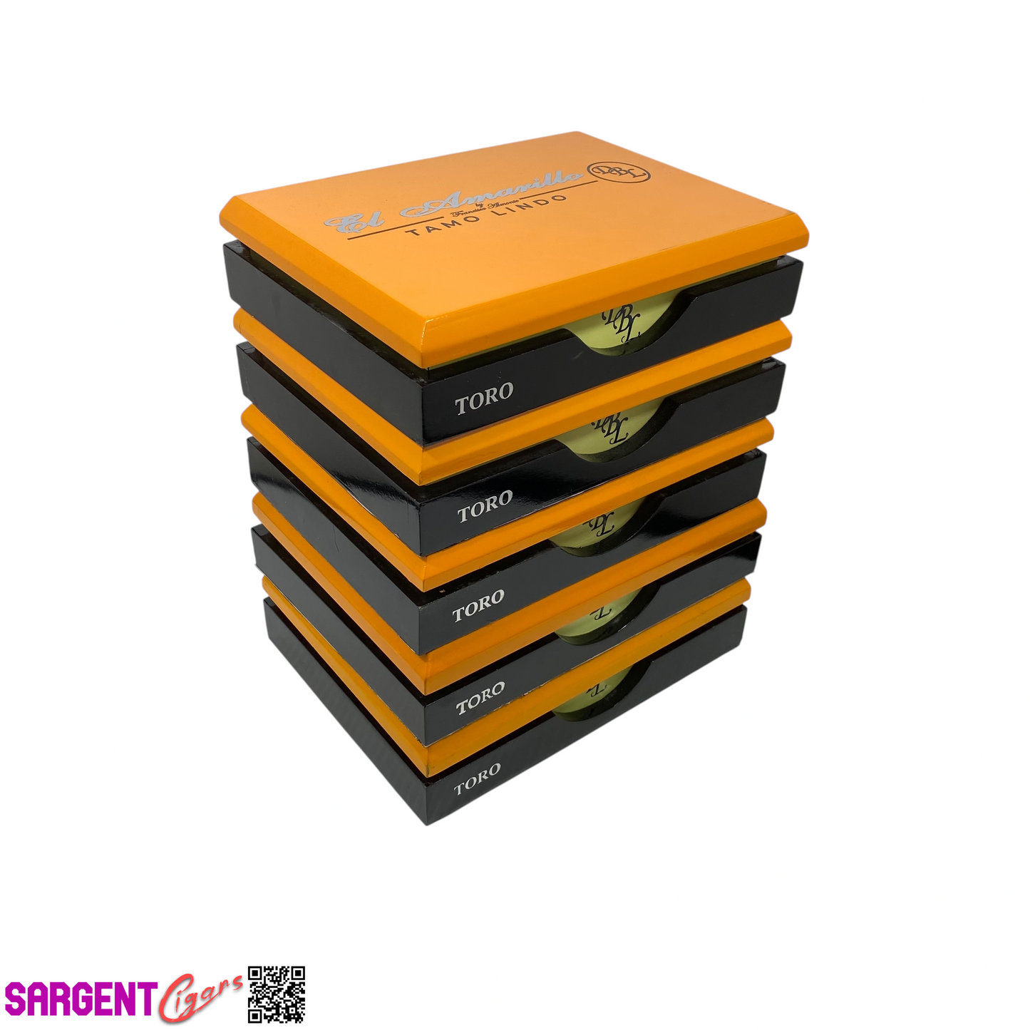 Lot of 5 DBL Amarillo Toro Empty Wooden Cigar Boxes 9.5x7x2 #92