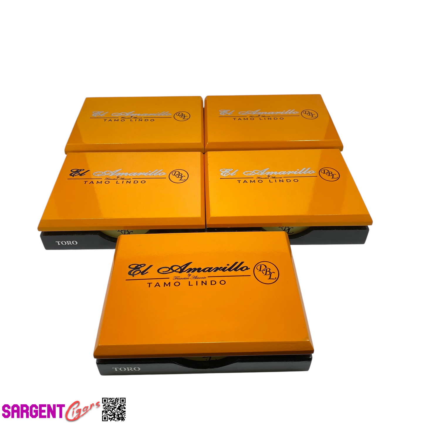 Lot of 5 DBL Amarillo Toro Empty Wooden Cigar Boxes 9.5x7x2 #92