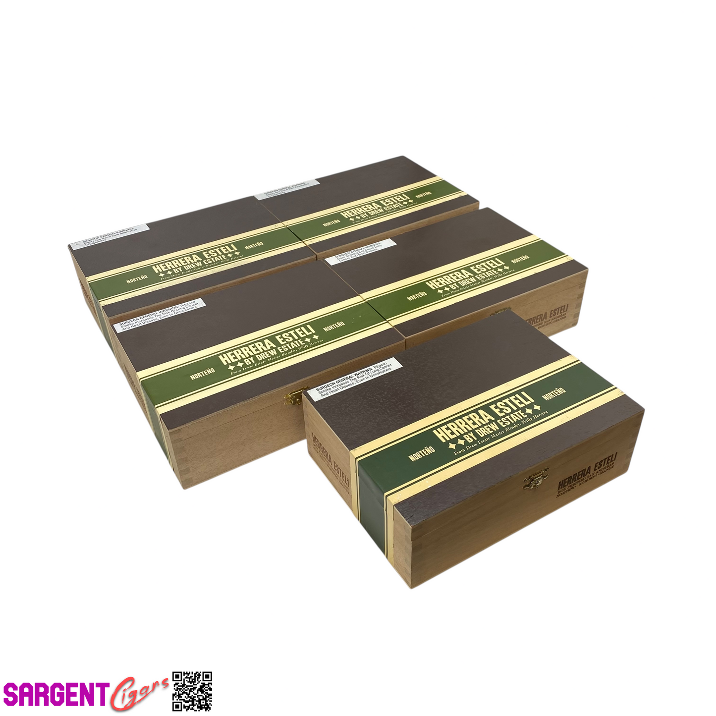 Lot of 5 Herrera Esteli Norteno Robusto Empty Wooden Cigar Boxes 9x6.75x3 #143