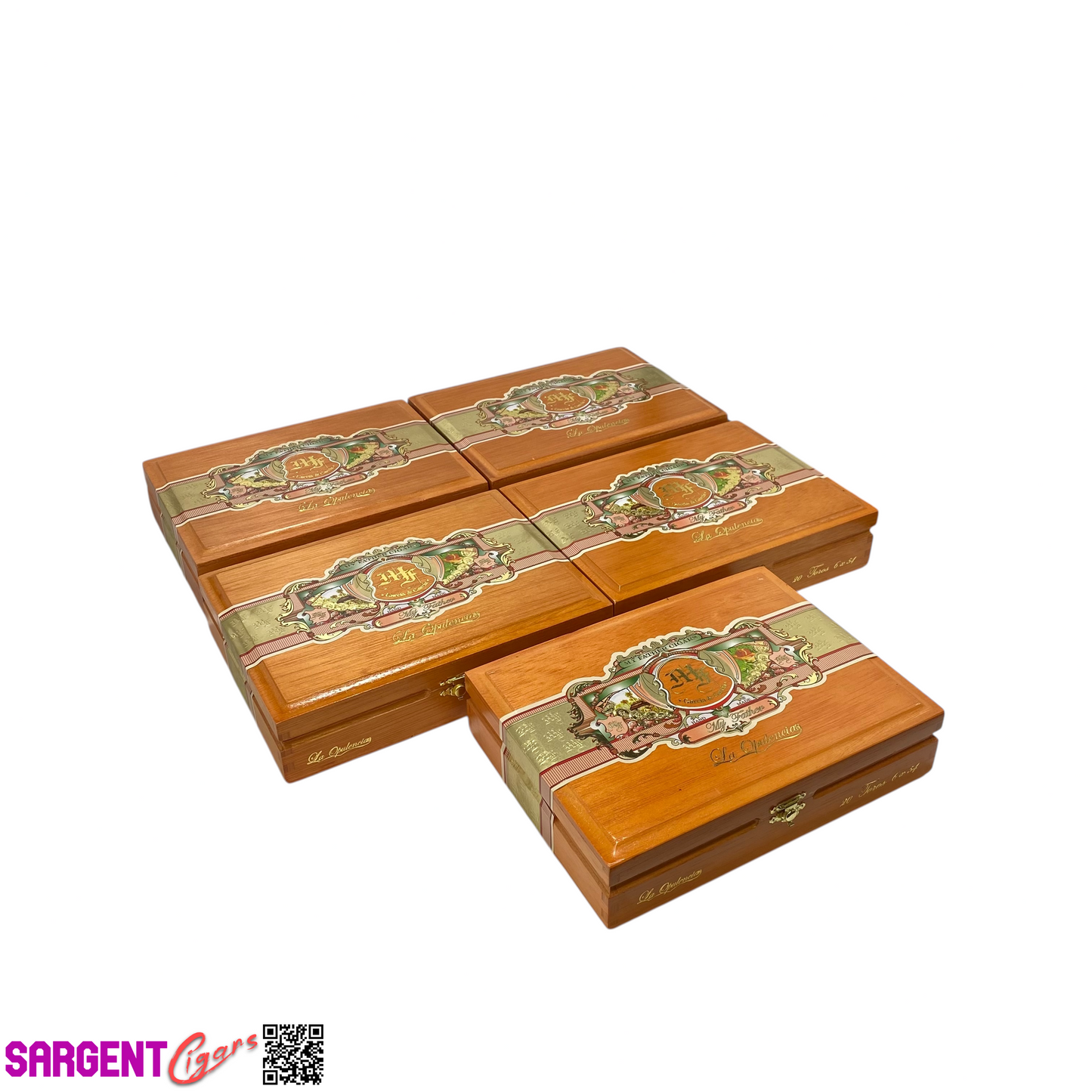 Lot of 5 My Father Cigars Opulencia Toro Empty Wooden Cigar Boxes 9.5x7x2 #130
