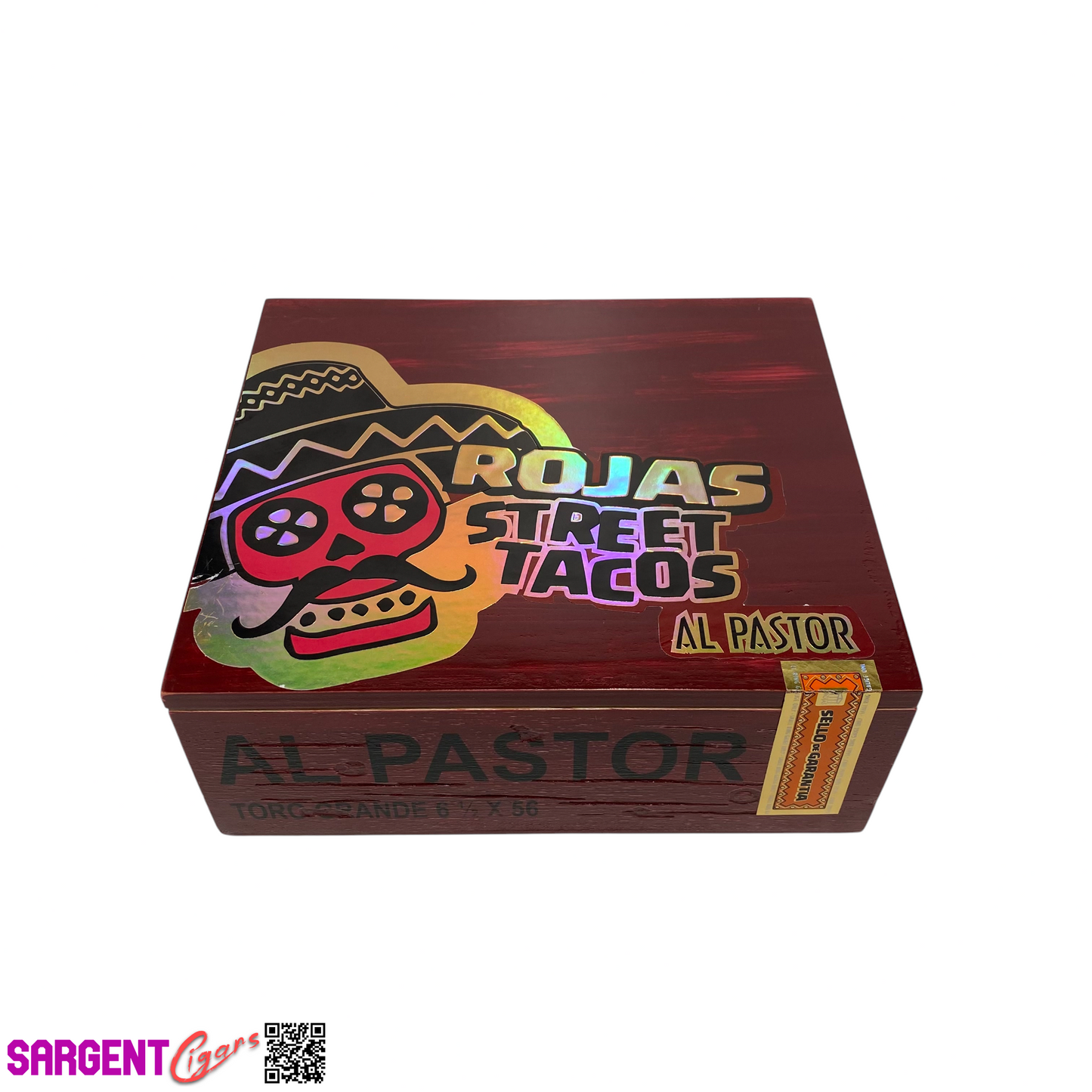 Rojas Street Tacos Al Pastor Toro Gordo Empty Wooden Cigar Box 8.5x7.5x3.5