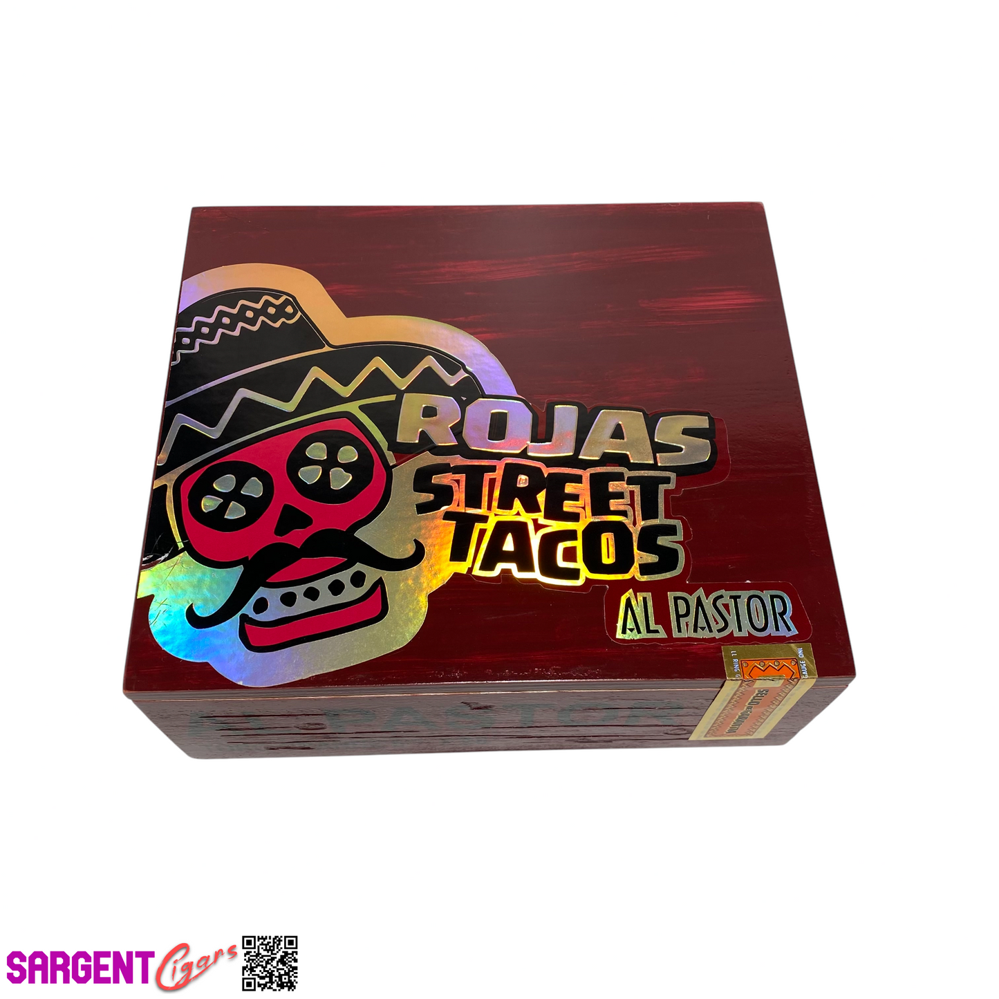 Rojas Street Tacos Al Pastor Toro Gordo Empty Wooden Cigar Box 8.5x7.5x3.5