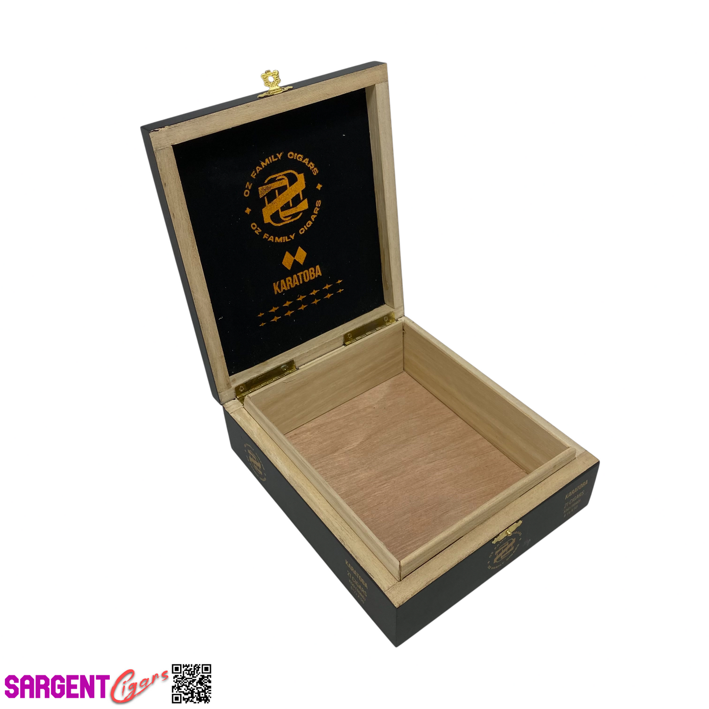 Ozgener Karatoba Toro Empty Wooden Cigar Box 6.75x8x2.5