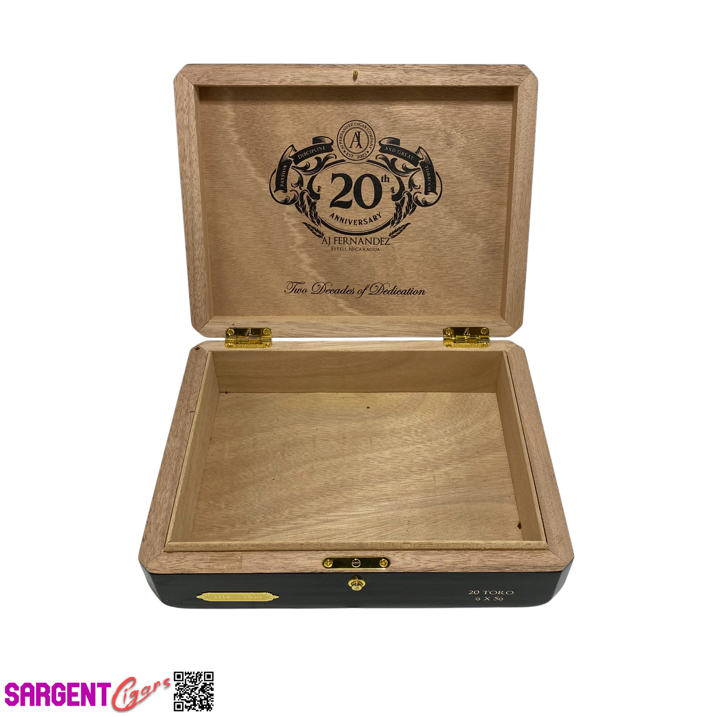 Aj Fernandez 20th Anniversary Empty Wooden Cigar Box 10x8x2.5 (1)