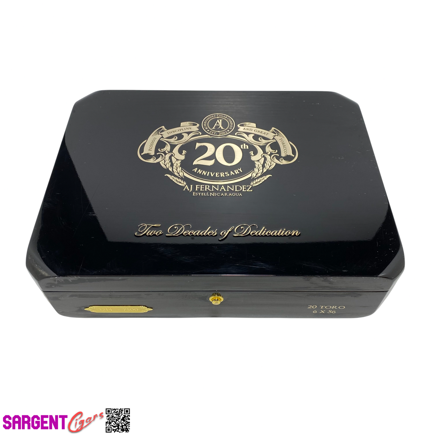 Aj Fernandez 20th Anniversary Empty Wooden Cigar Box 10x8x2.5 (1)