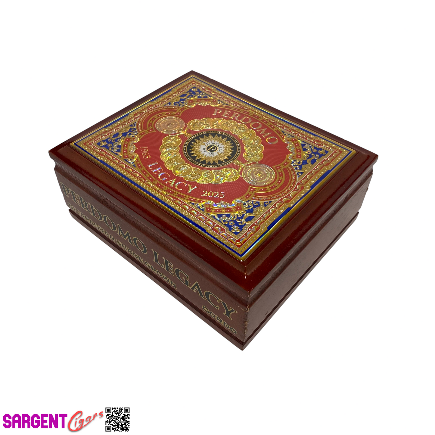 Perdomo Legacy Shade Gordo Empty Wooden Cigar Box 8.75x7.25x3.5