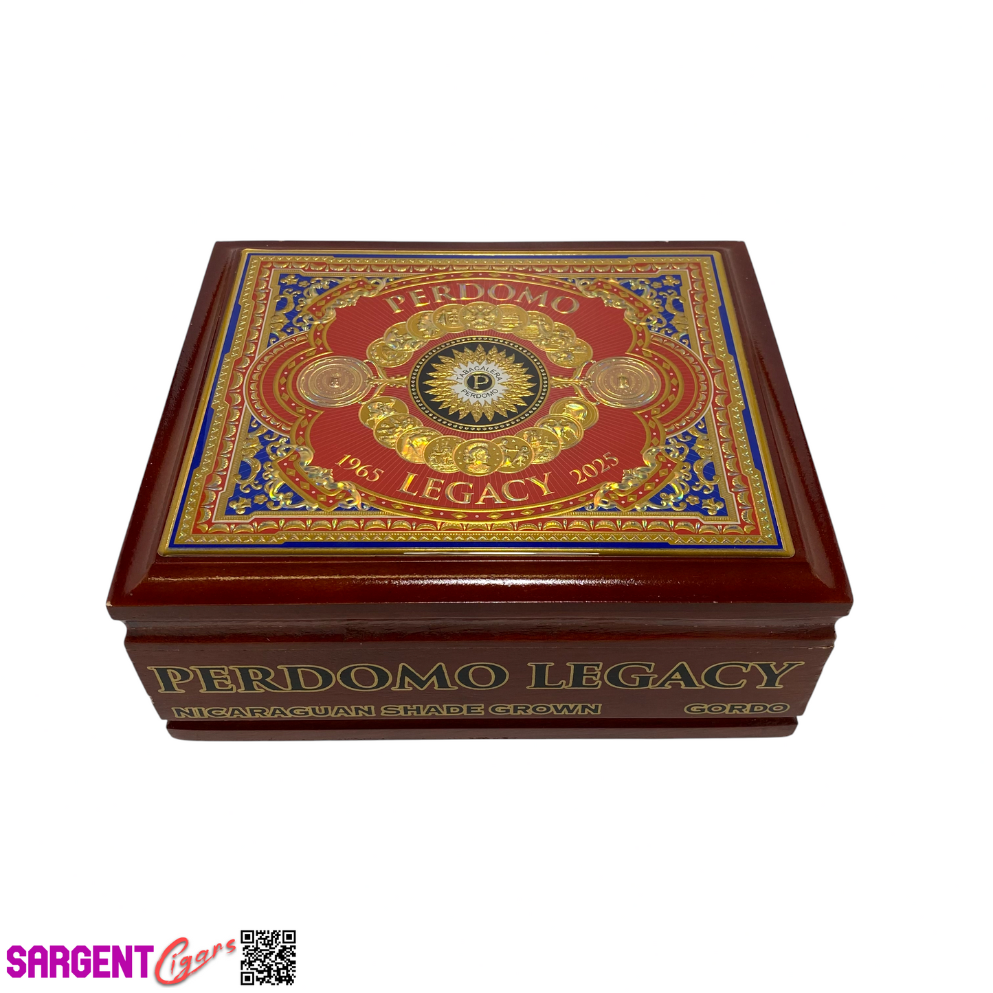 Perdomo Legacy Shade Gordo Empty Wooden Cigar Box 8.75x7.25x3.5