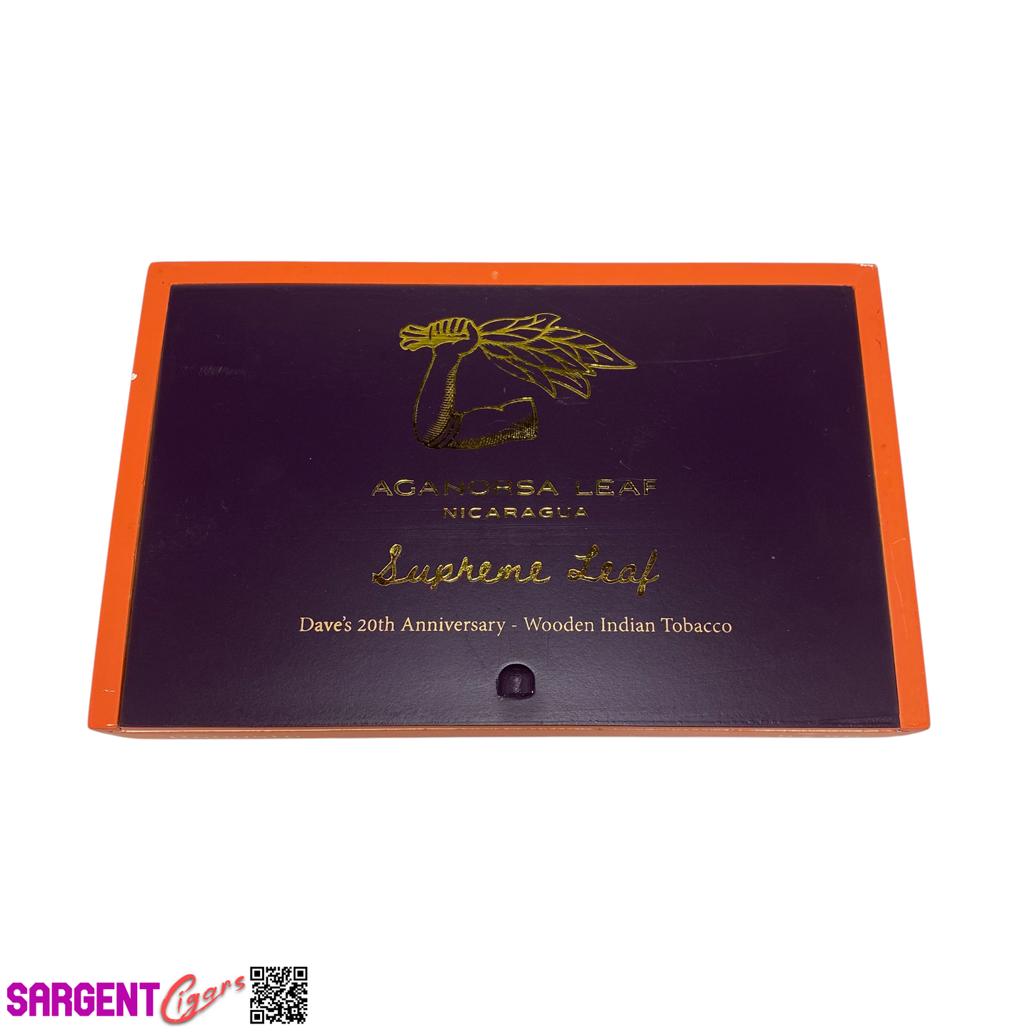 Aganorsa Leaf Supreme Leaf 20th Robusto Empty Wooden Cigar Box 9.5x6x1.25
