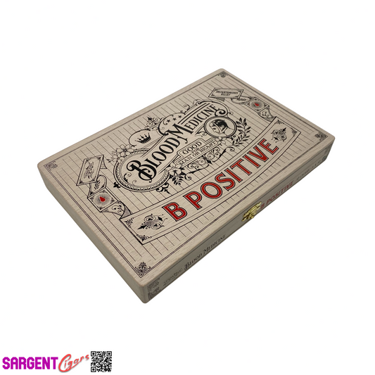 Crowned Heads Blood Medicine B Positive Empty Wooden Cigar Box 10.5x7x1.25