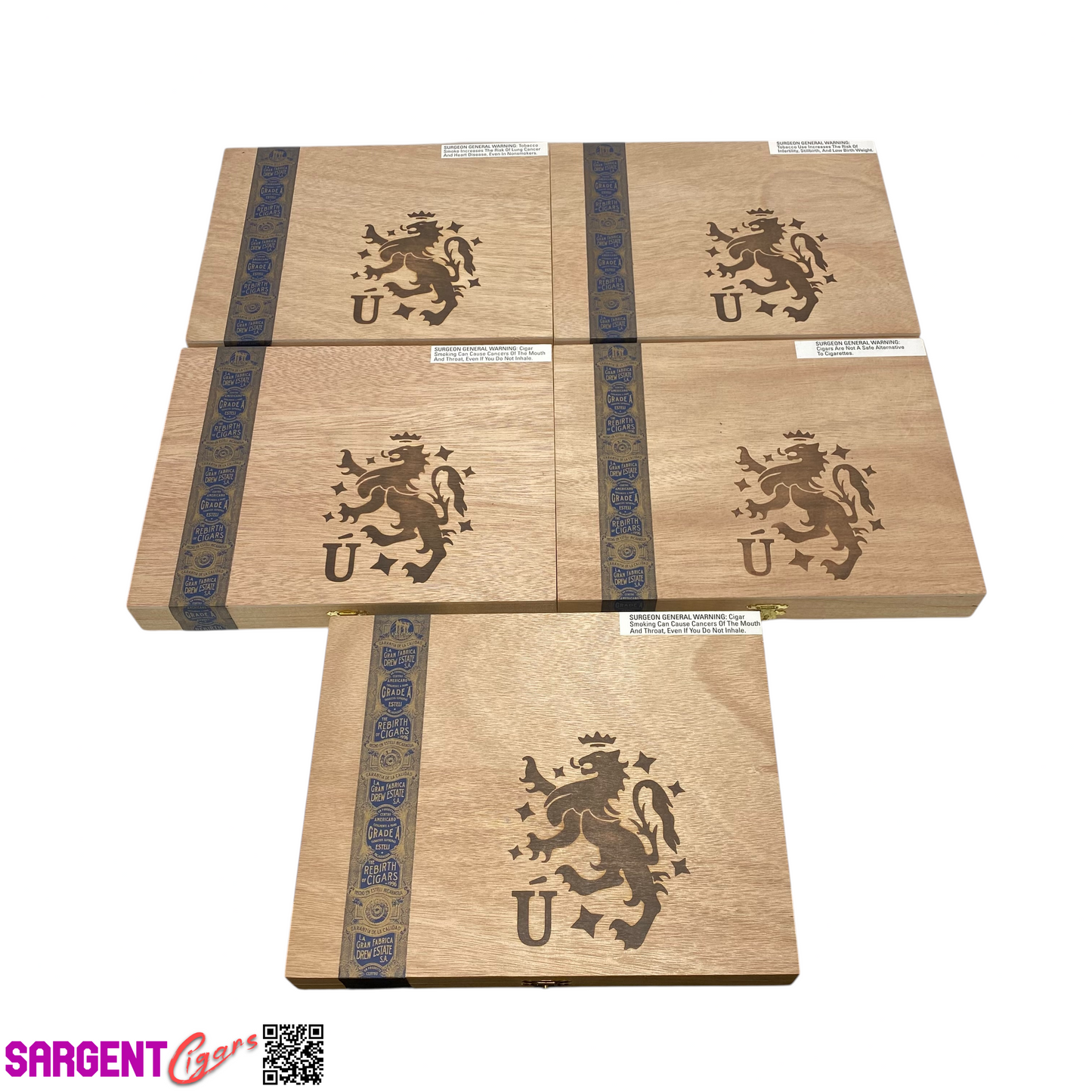 Lot of 5 Liga Privada L40 Lancero Empty Wooden Cigar Boxes 10.25x8.25x1.25 #70