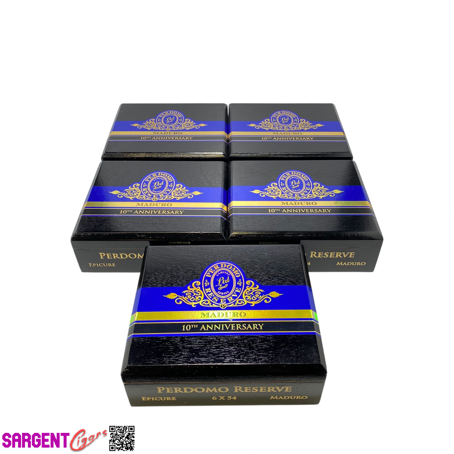 Lot of 5 Perdomo 10th Ann Maduro Epicure Empty Wooden Cigar Boxes 8x7.5x3 #141