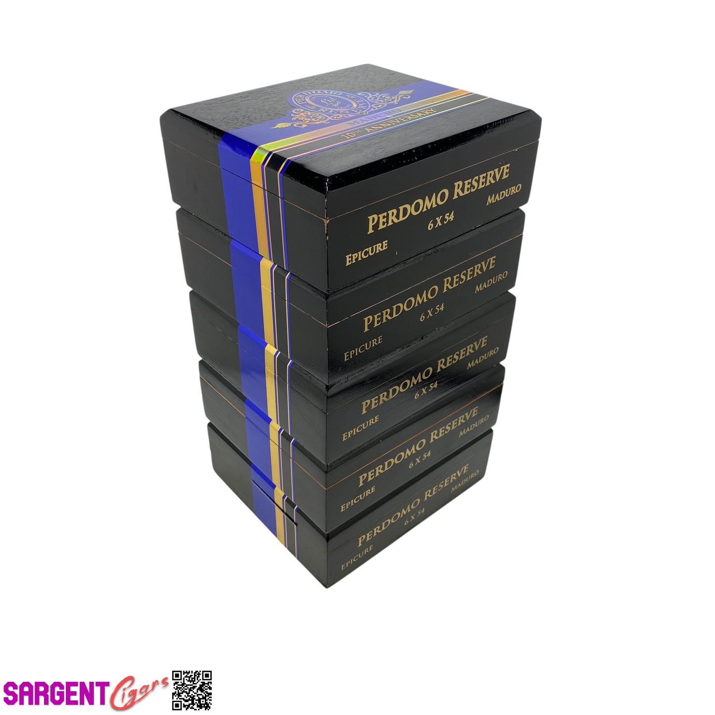 Lot of 5 Perdomo 10th Ann Maduro Epicure Empty Wooden Cigar Boxes 8x7.5x3 #141