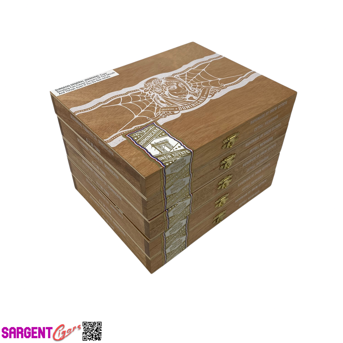 Lot of 5 Deadwood Dominicana Toro Empty Wooden Cigar Boxes 9x7.25x1.25 #13