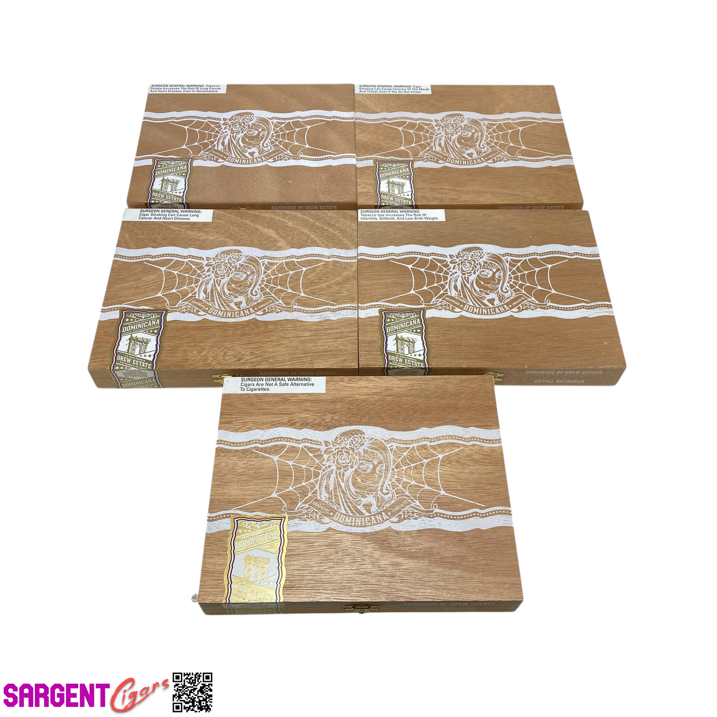 Lot of 5 Deadwood Dominicana Toro Empty Wooden Cigar Boxes 9x7.25x1.25 #13