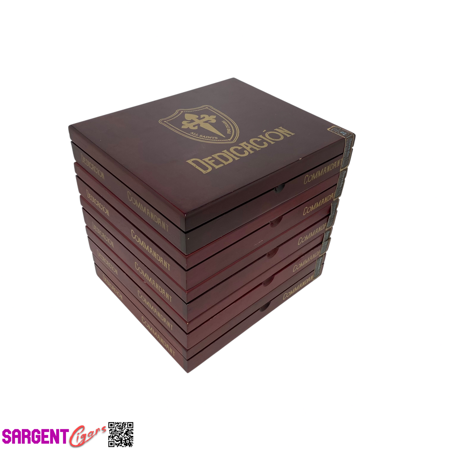 Lot of 5 All Saints Cigars Dedication Commandant Empty Wooden Cigar Boxes 9x7.5x1.5 #60