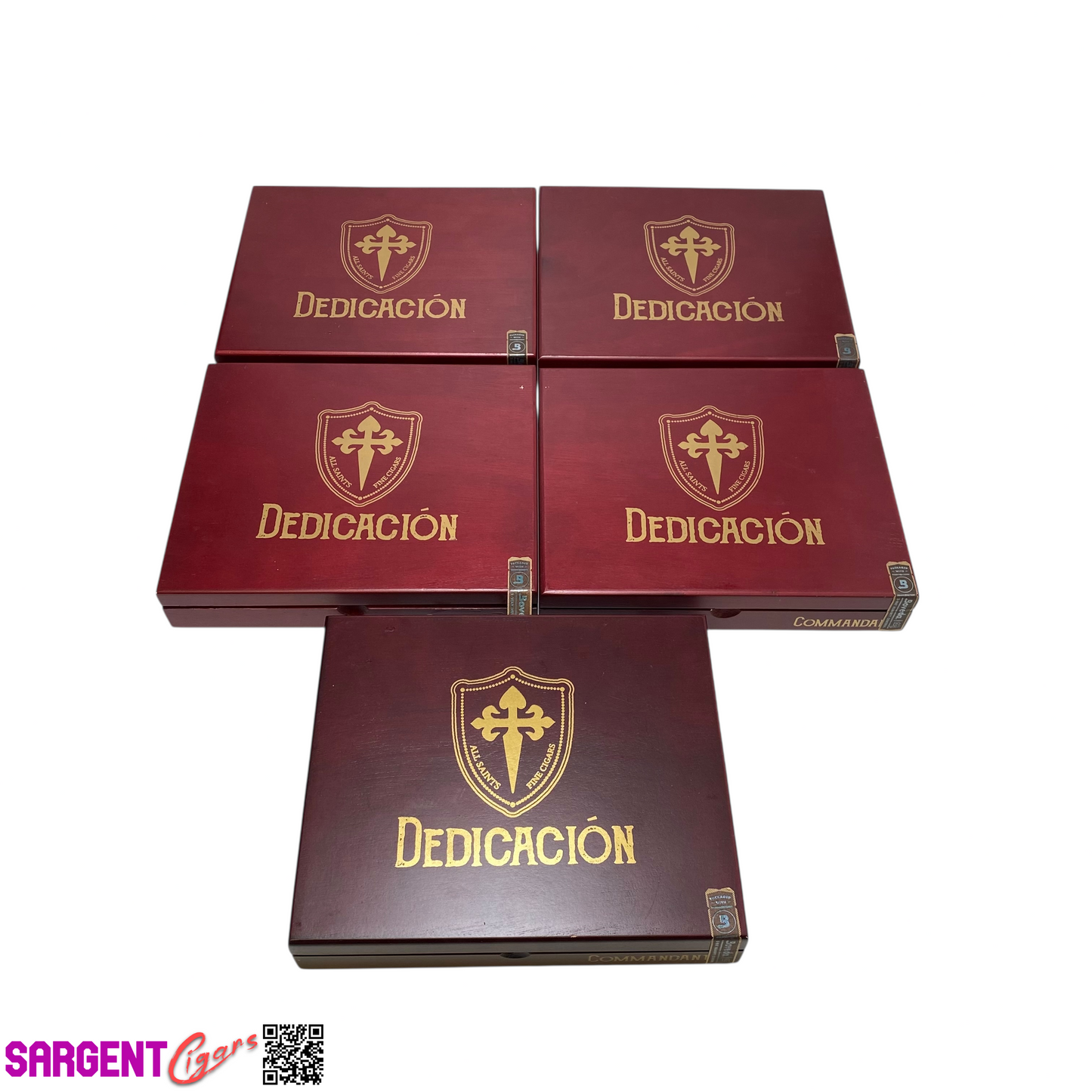 Lot of 5 All Saints Cigars Dedication Commandant Empty Wooden Cigar Boxes 9x7.5x1.5 #60
