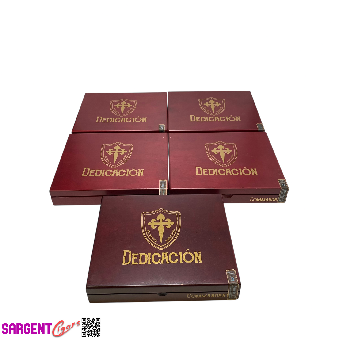 Lot of 5 All Saints Cigars Dedication Commandant Empty Wooden Cigar Boxes 9x7.5x1.5 #60
