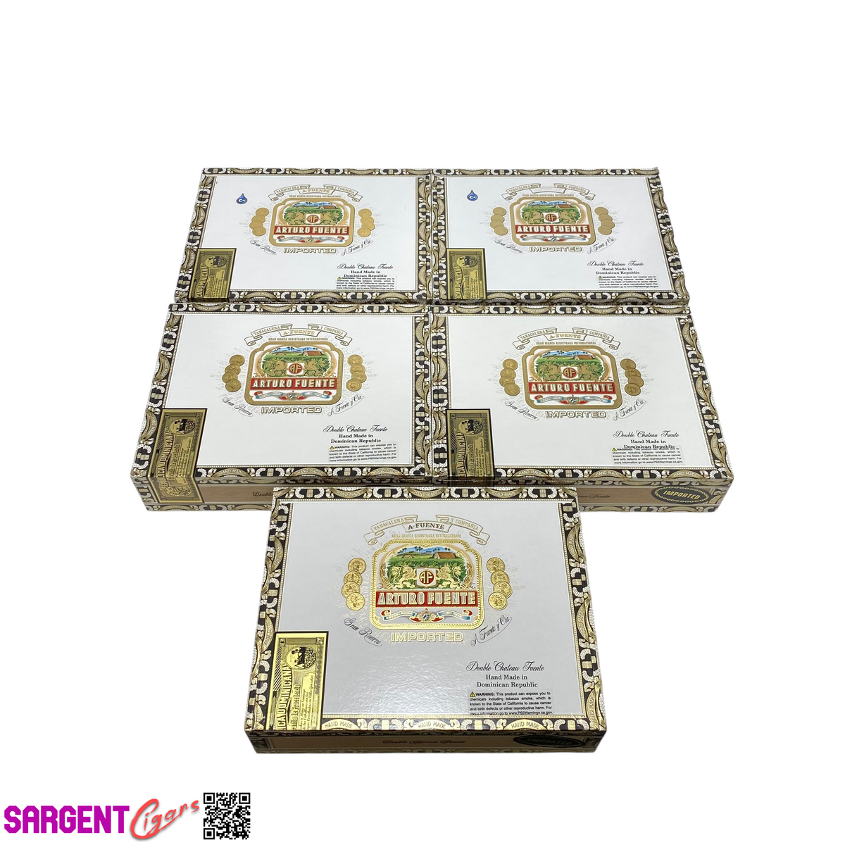 Lot of 5 Arturo Fuente Chateau Empty Cigar Boxes 9.25x7.25x2.25 #25