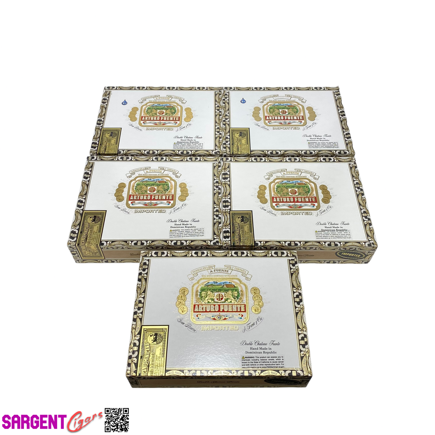 Lot of 5 Arturo Fuente Chateau Empty Cigar Boxes 9.25x7.25x2.25 #25