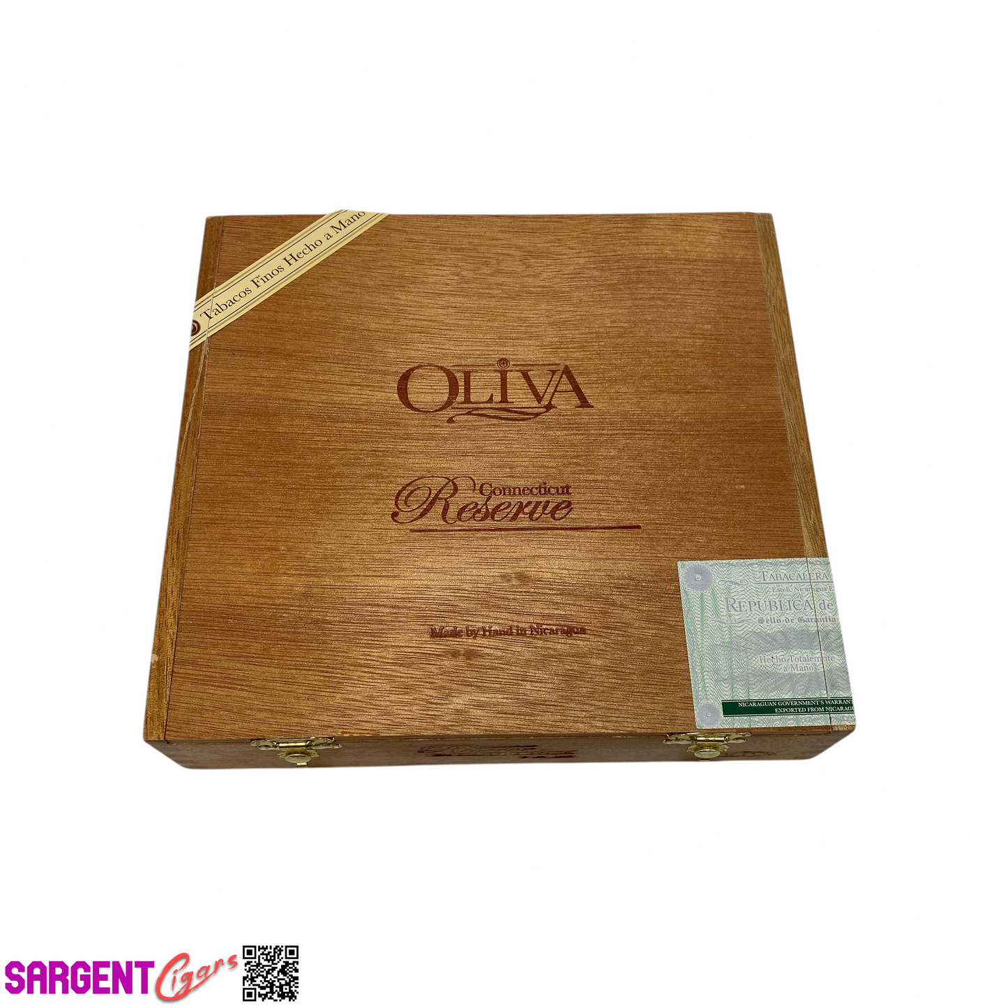 Oliva Reserve Connecticut Churchill Empty Wooden Cigar Box 8.5x8x2