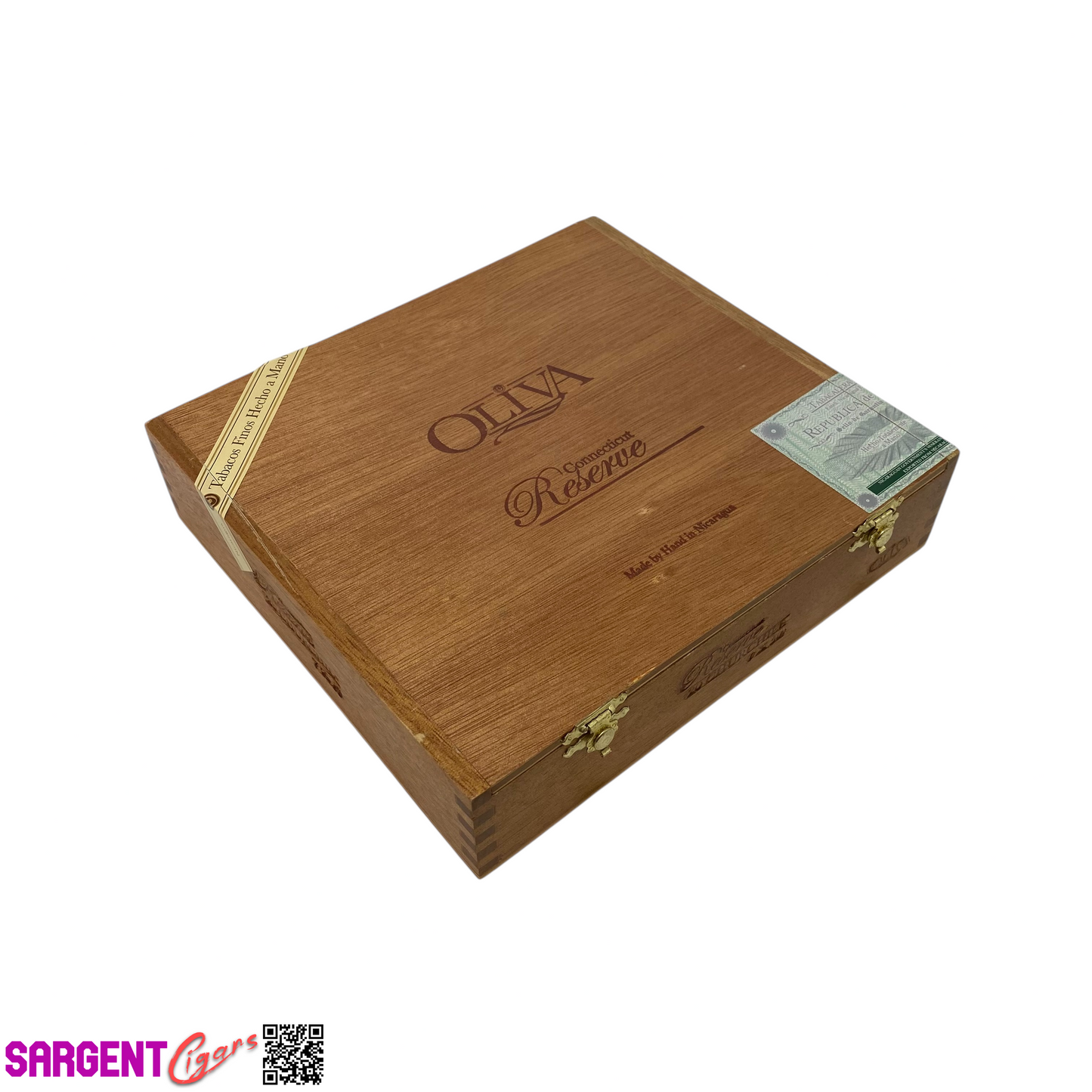 Oliva Reserve Connecticut Churchill Empty Wooden Cigar Box 8.5x8x2