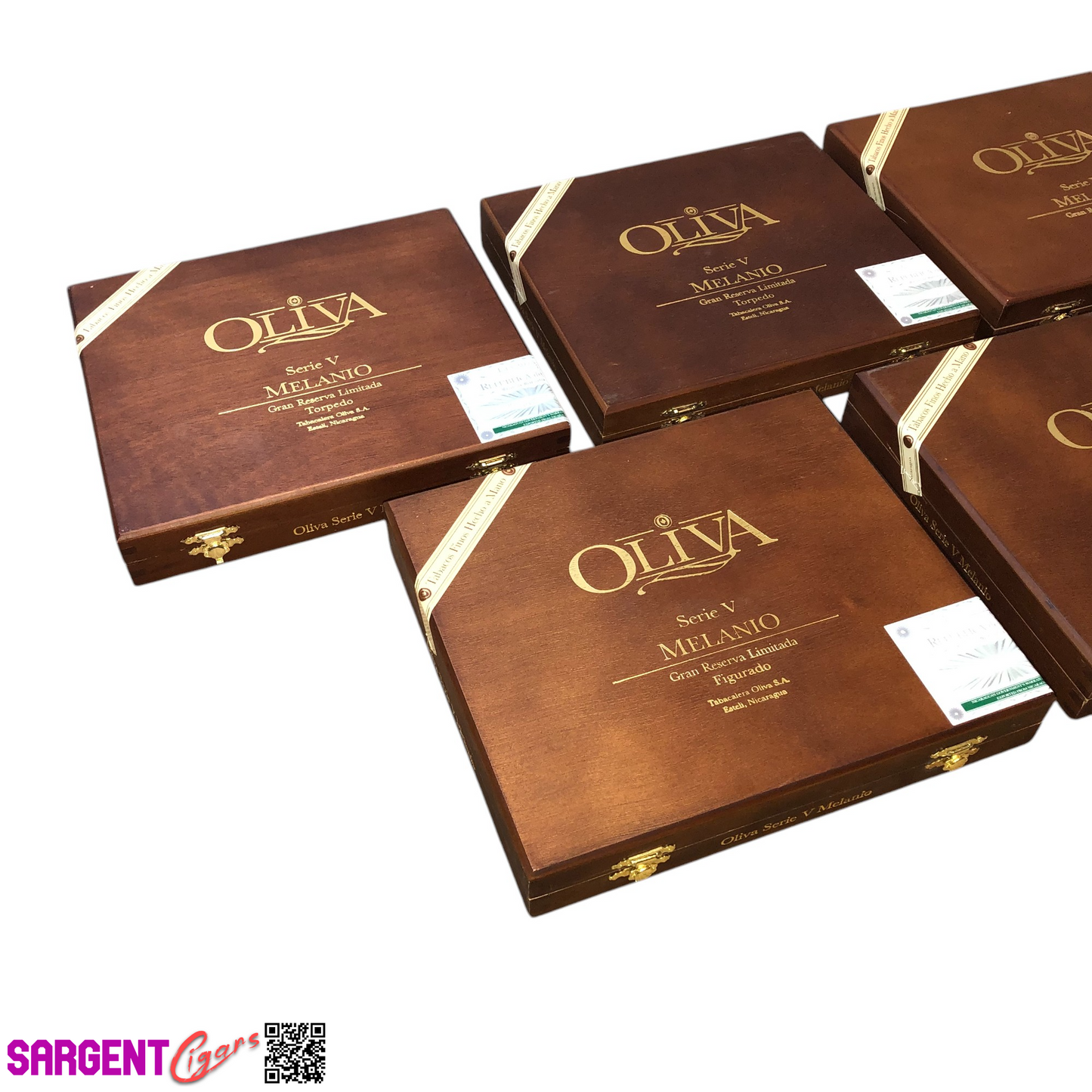 Lot of 5 Oliva Melanio Torpedo Empty Wooden Cigar Boxes 9x8x1.5 #148