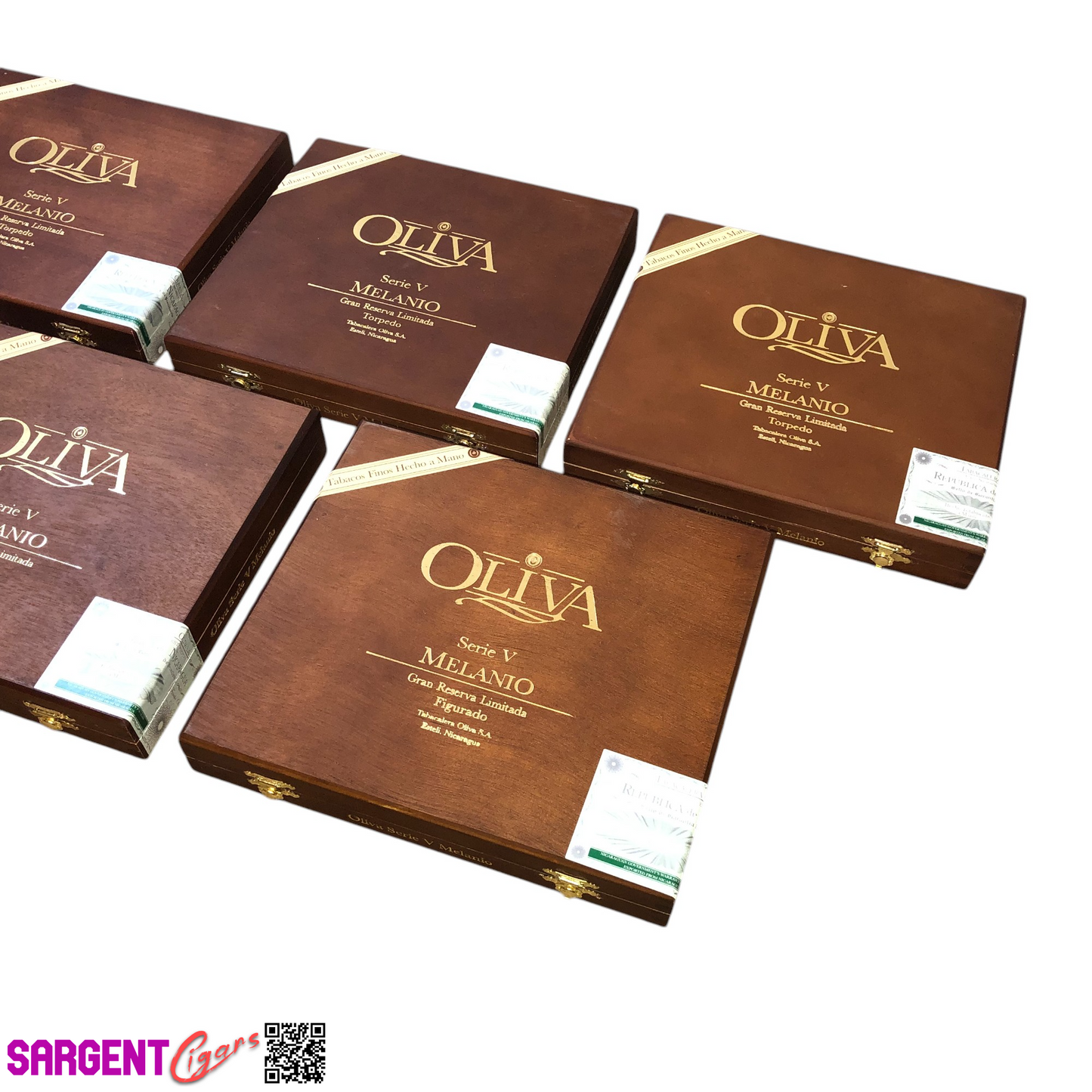 Lot of 5 Oliva Melanio Torpedo Empty Wooden Cigar Boxes 9x8x1.5 #148