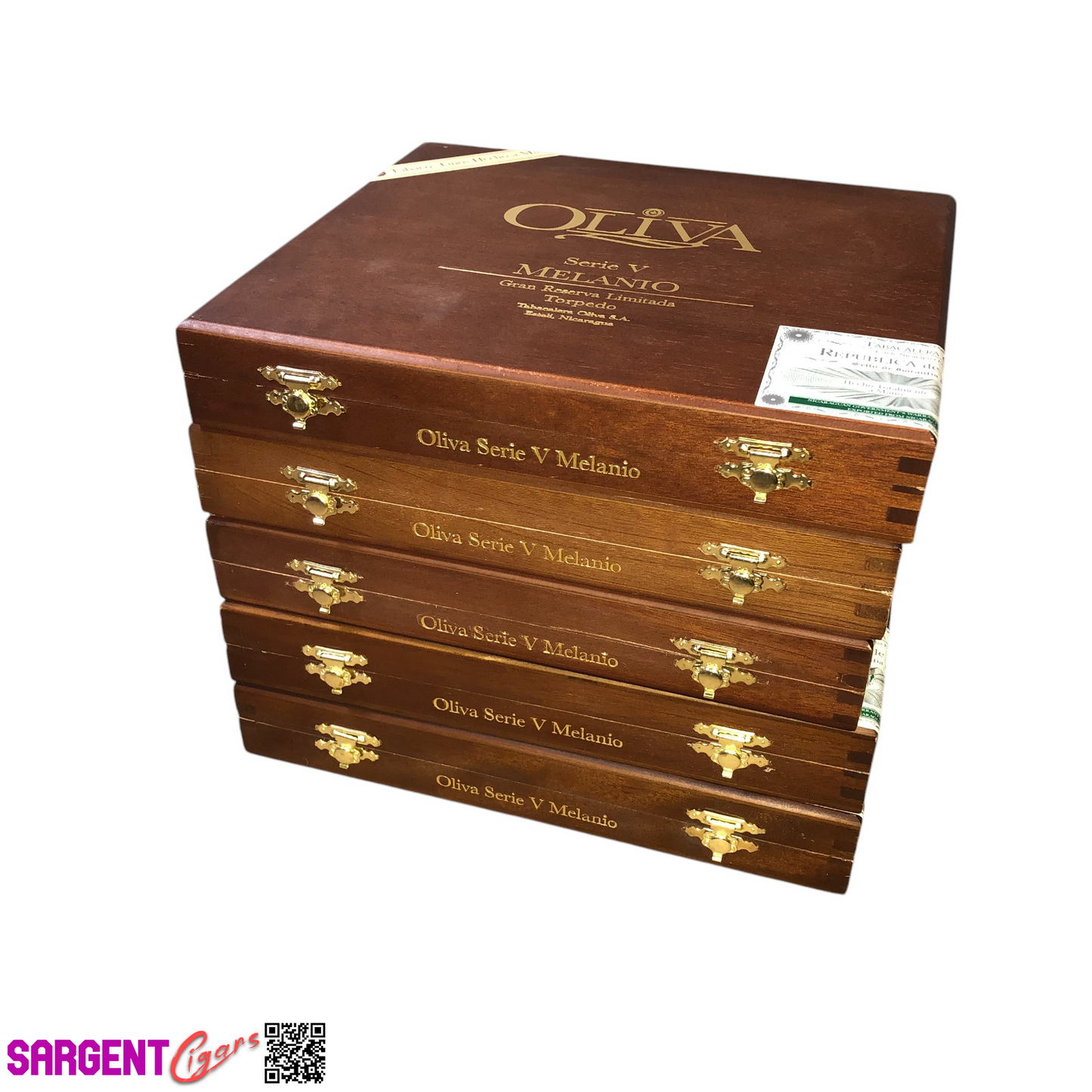 Lot of 5 Oliva Melanio Torpedo Empty Wooden Cigar Boxes 9x8x1.5 #148