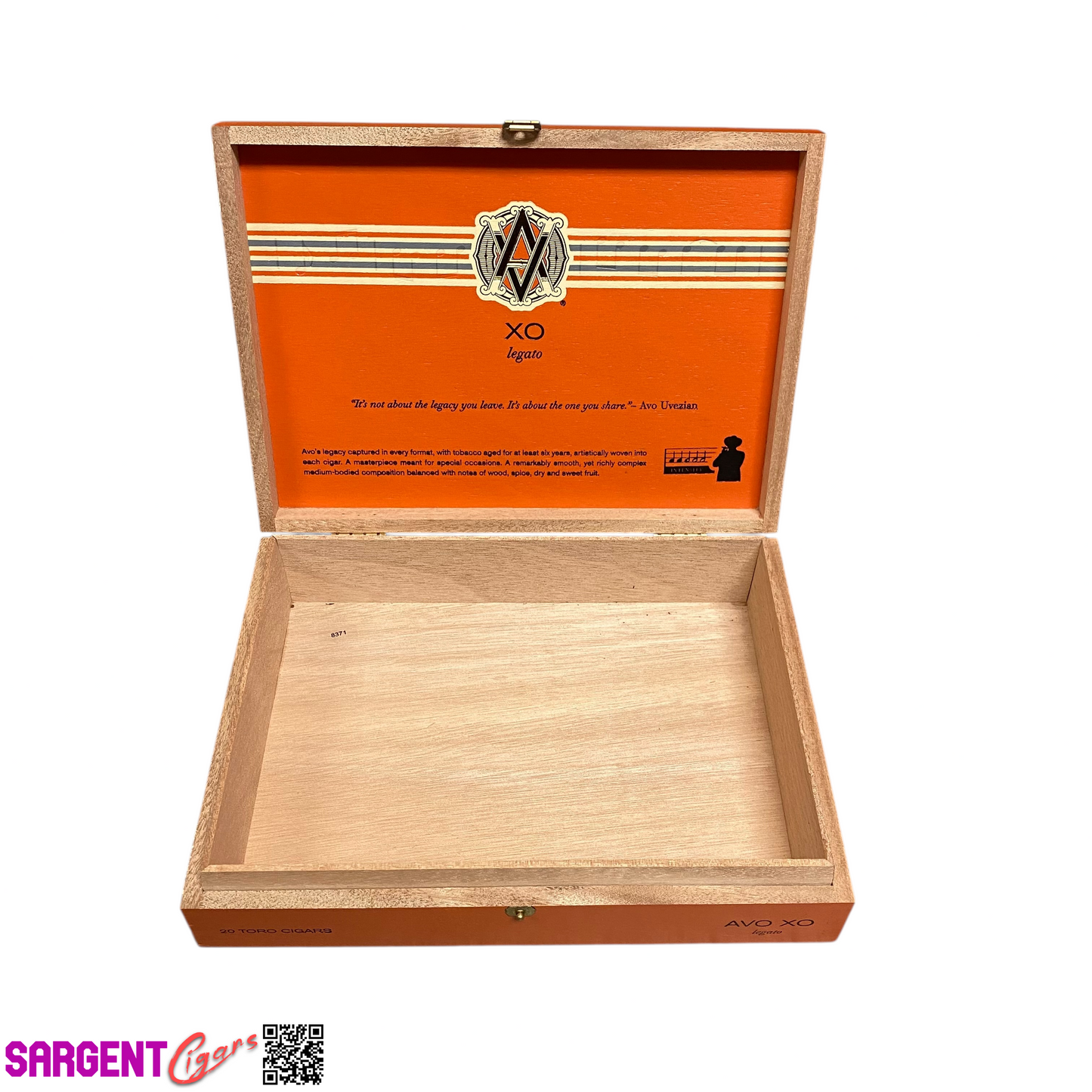 Avo Xo Legato Empty Wooden Cigar Box 9.5x7x2